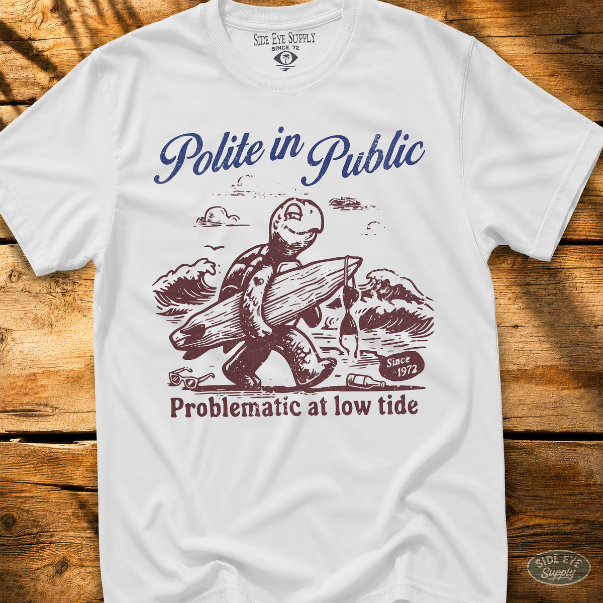 Polite in Public Tee White / S - by Side Eye Supply - Surf Beach Life Apparel