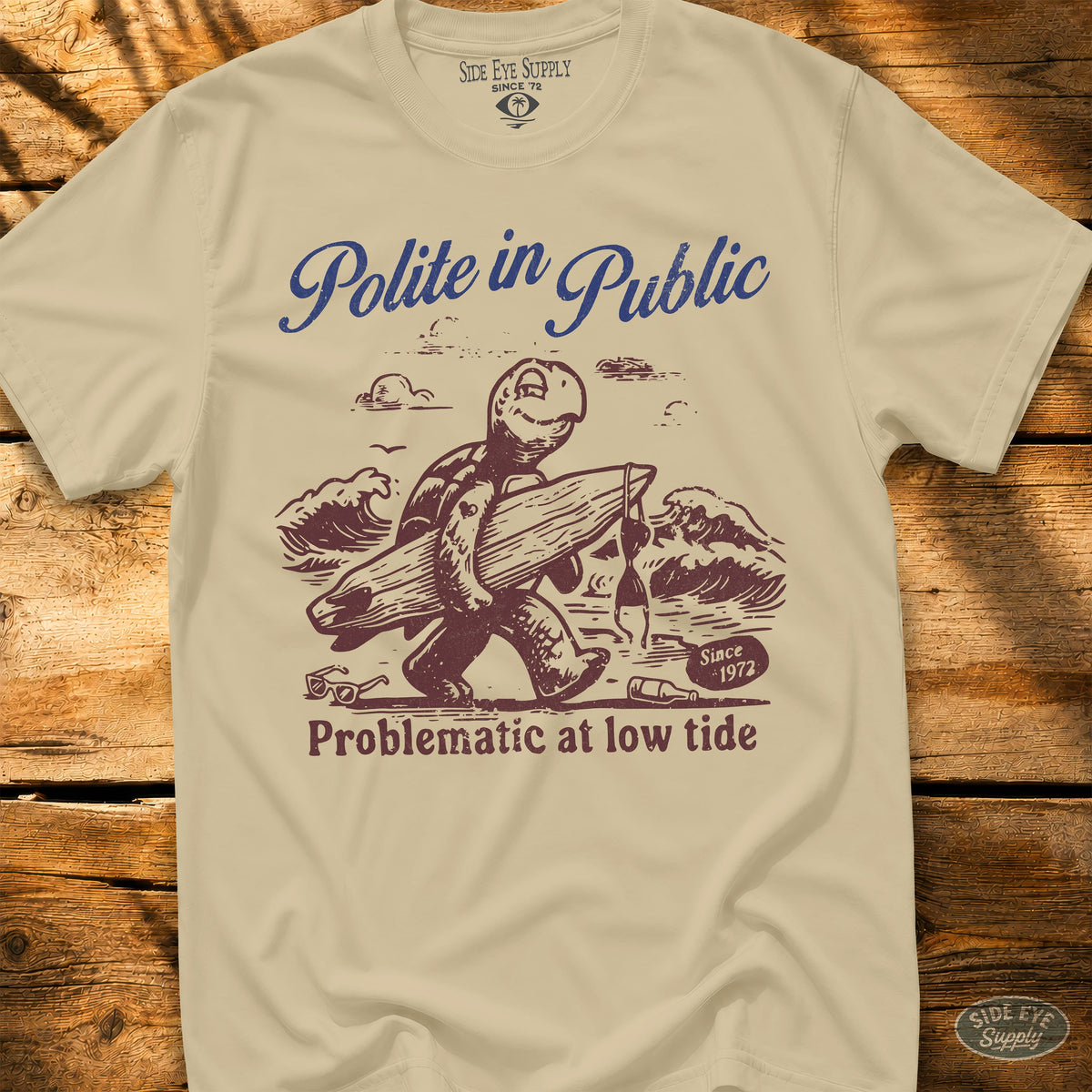 Polite in Public Tee Sand / S - by Side Eye Supply - Surf Beach Life Apparel
