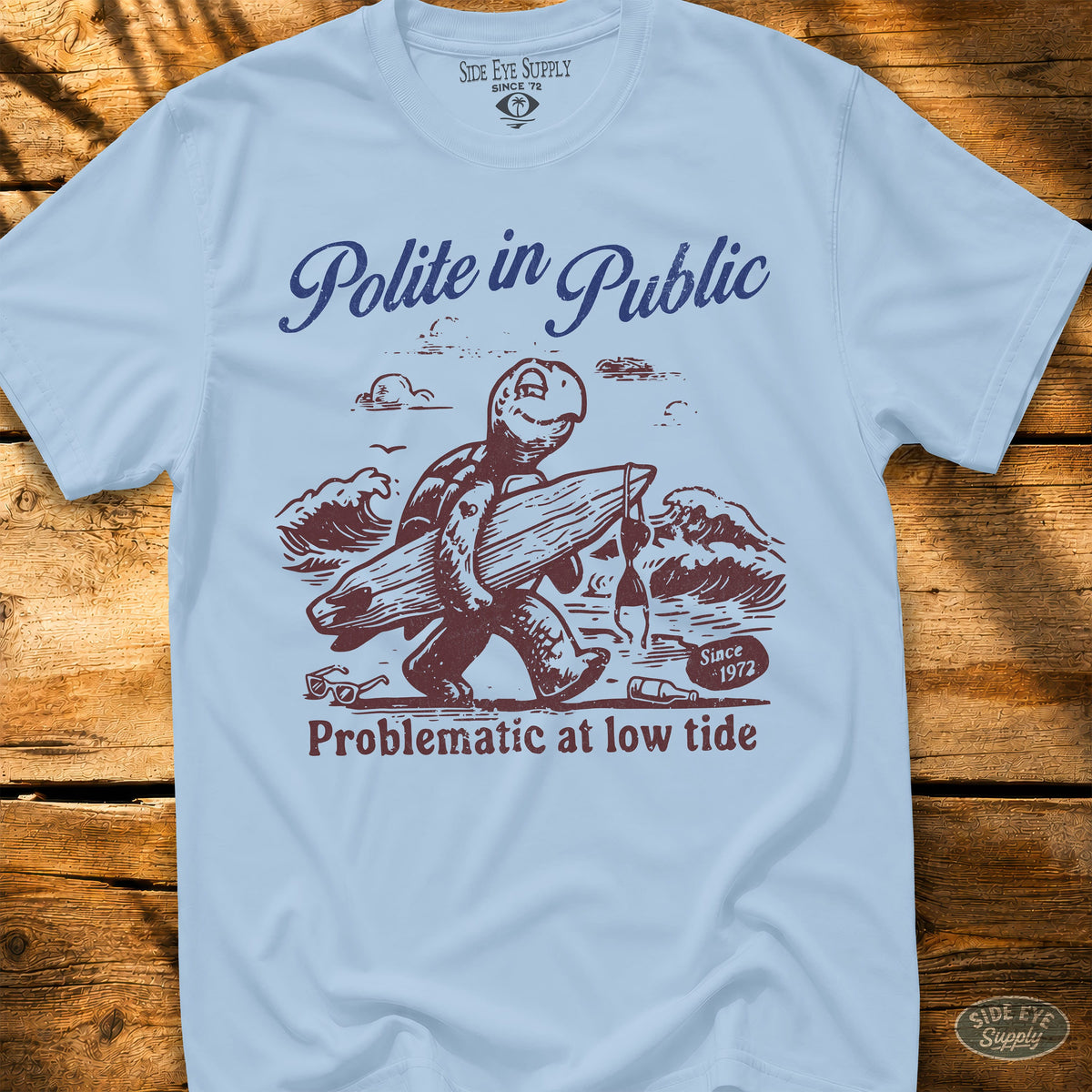 Polite in Public Tee Light Blue / S - by Side Eye Supply - Surf Beach Life Apparel