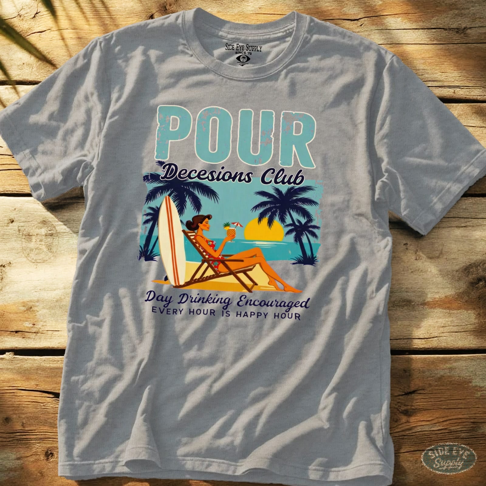 Pour Decisions Club Tee Sport Grey / S - by Side Eye Supply - Surf Beach Life Apparel