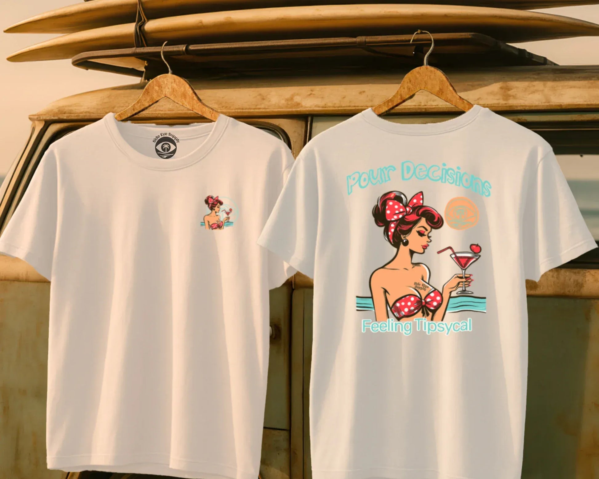 Pour Decisions Tee White / S - by Side Eye Supply - Surf Beach Life Apparel