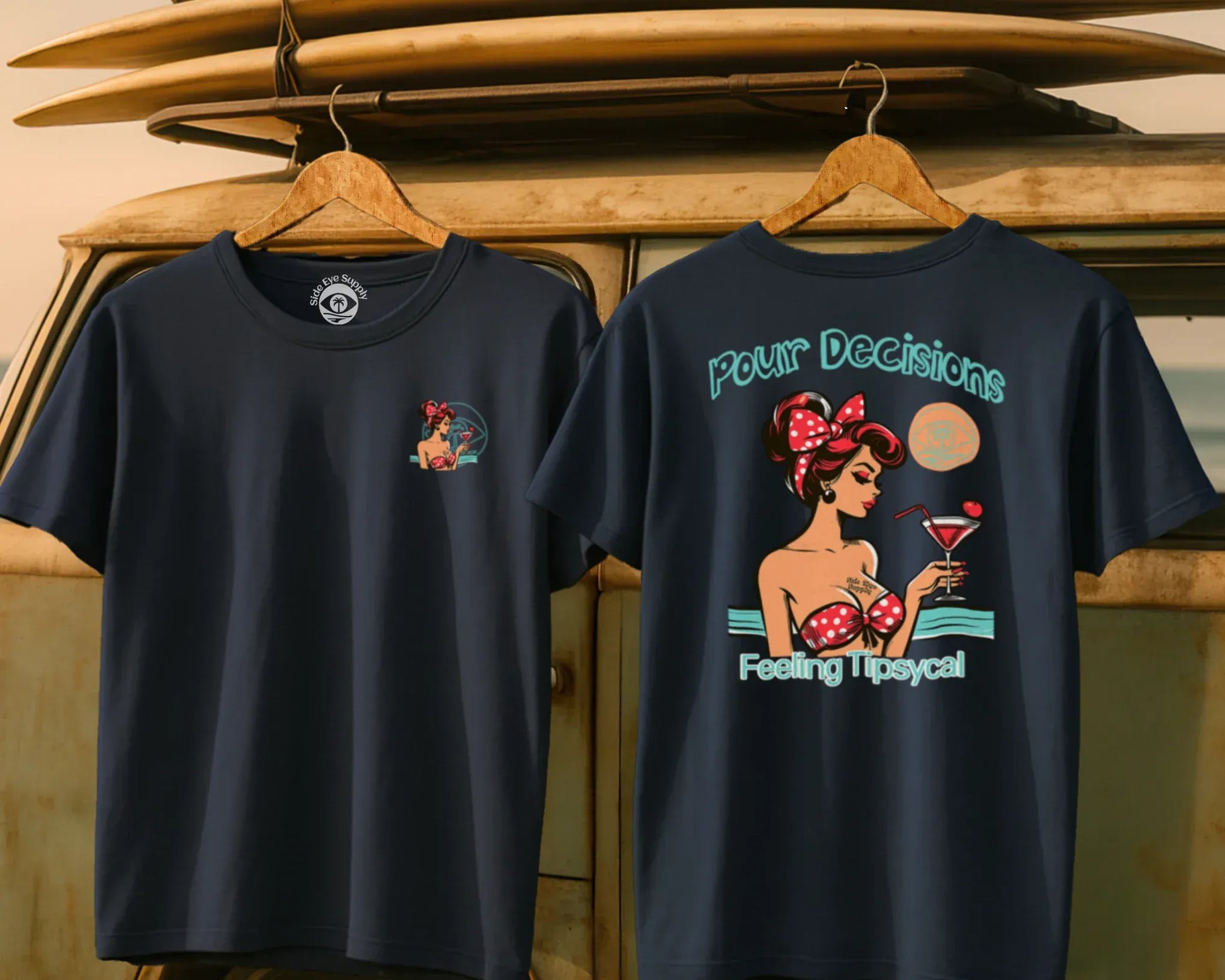 Pour Decisions Tee Navy / S - by Side Eye Supply - Surf Beach Life Apparel