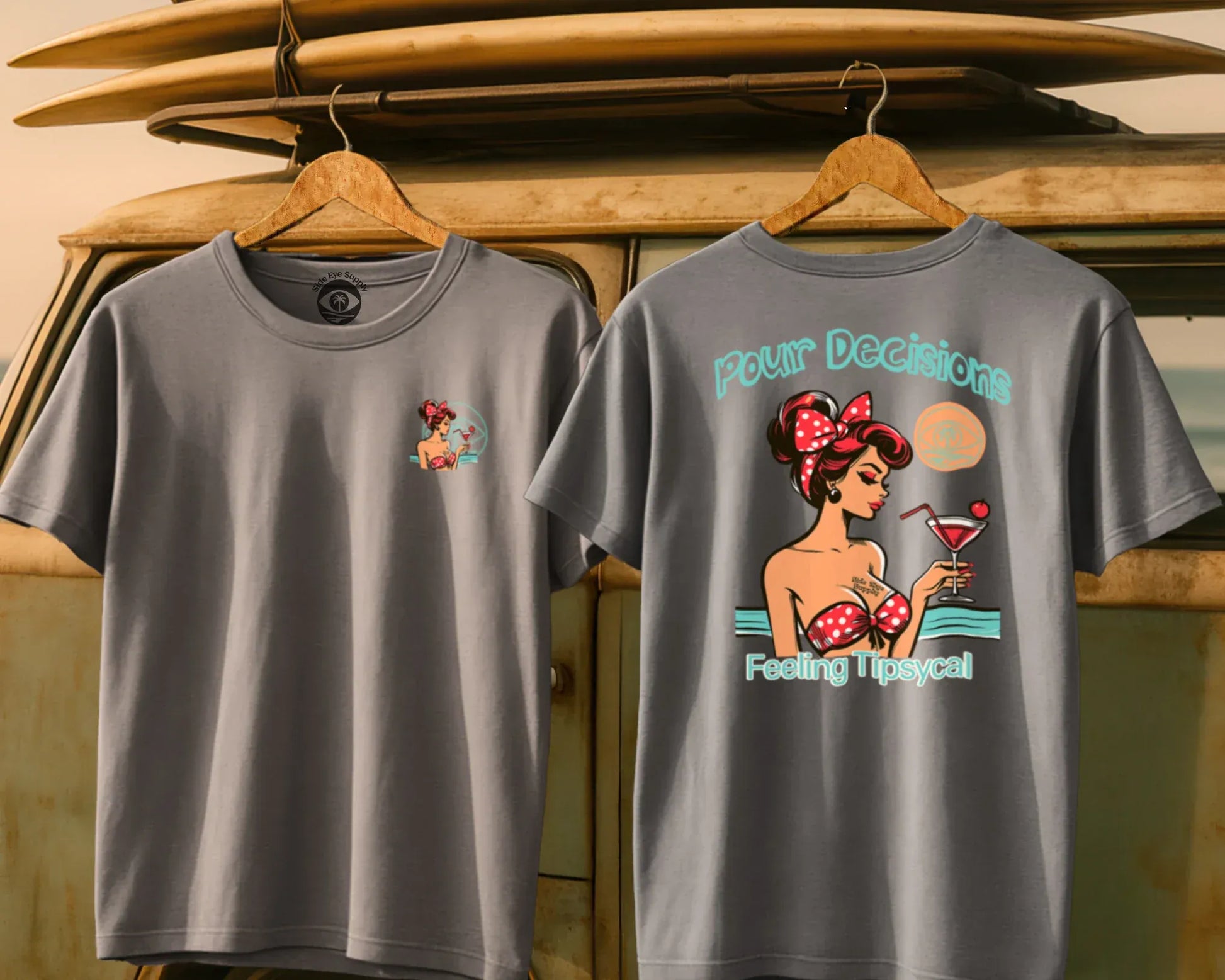 Pour Decisions Tee Ice Grey / S - by Side Eye Supply - Surf Beach Life Apparel