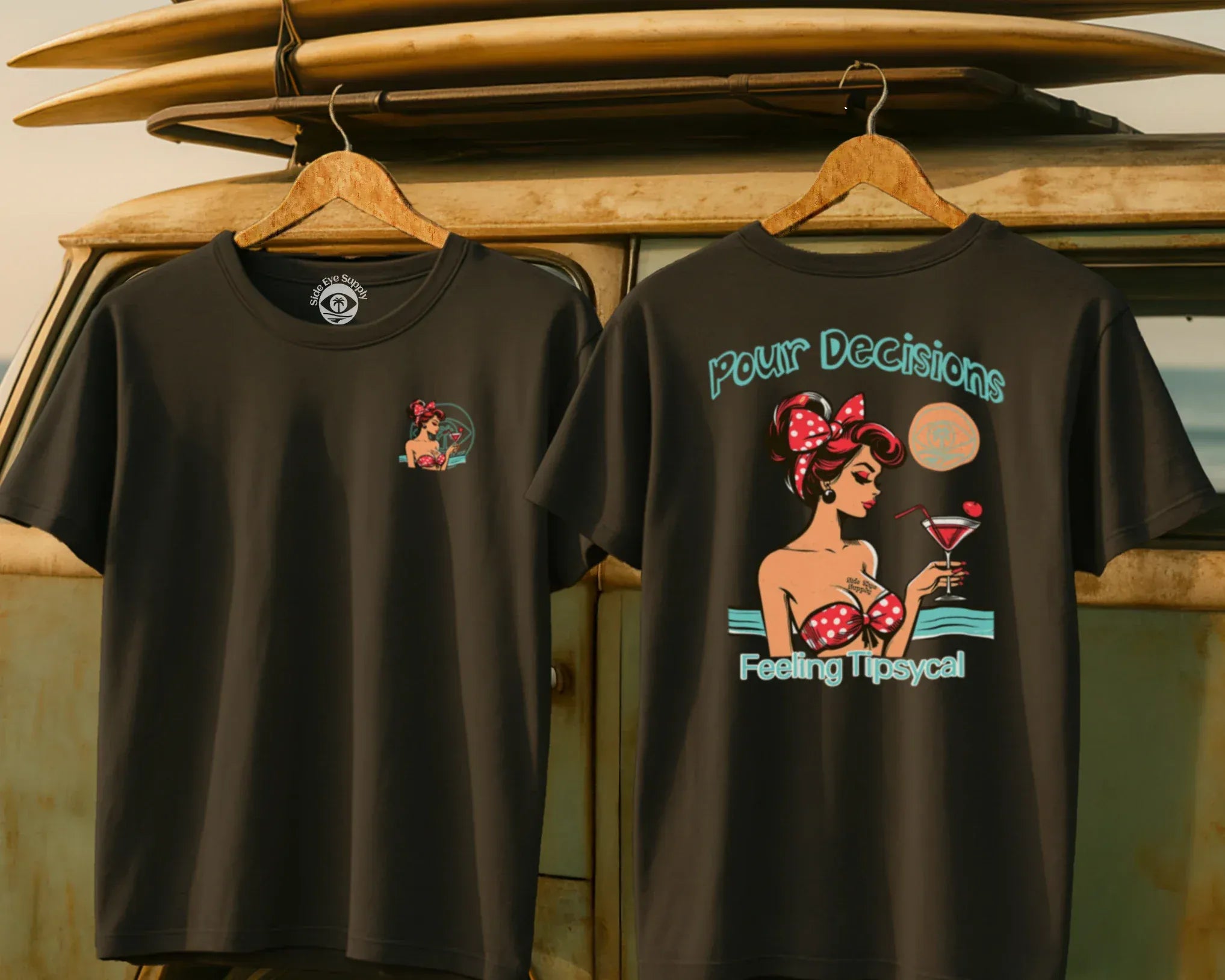 Pour Decisions Tee Charcoal / S - by Side Eye Supply - Surf Beach Life Apparel
