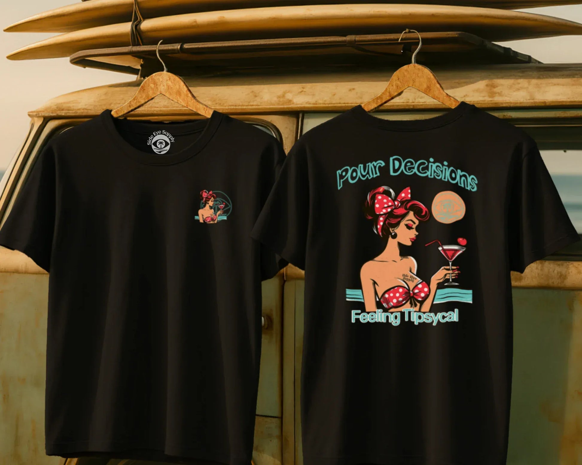 Pour Decisions Tee Black / S - by Side Eye Supply - Surf Beach Life Apparel
