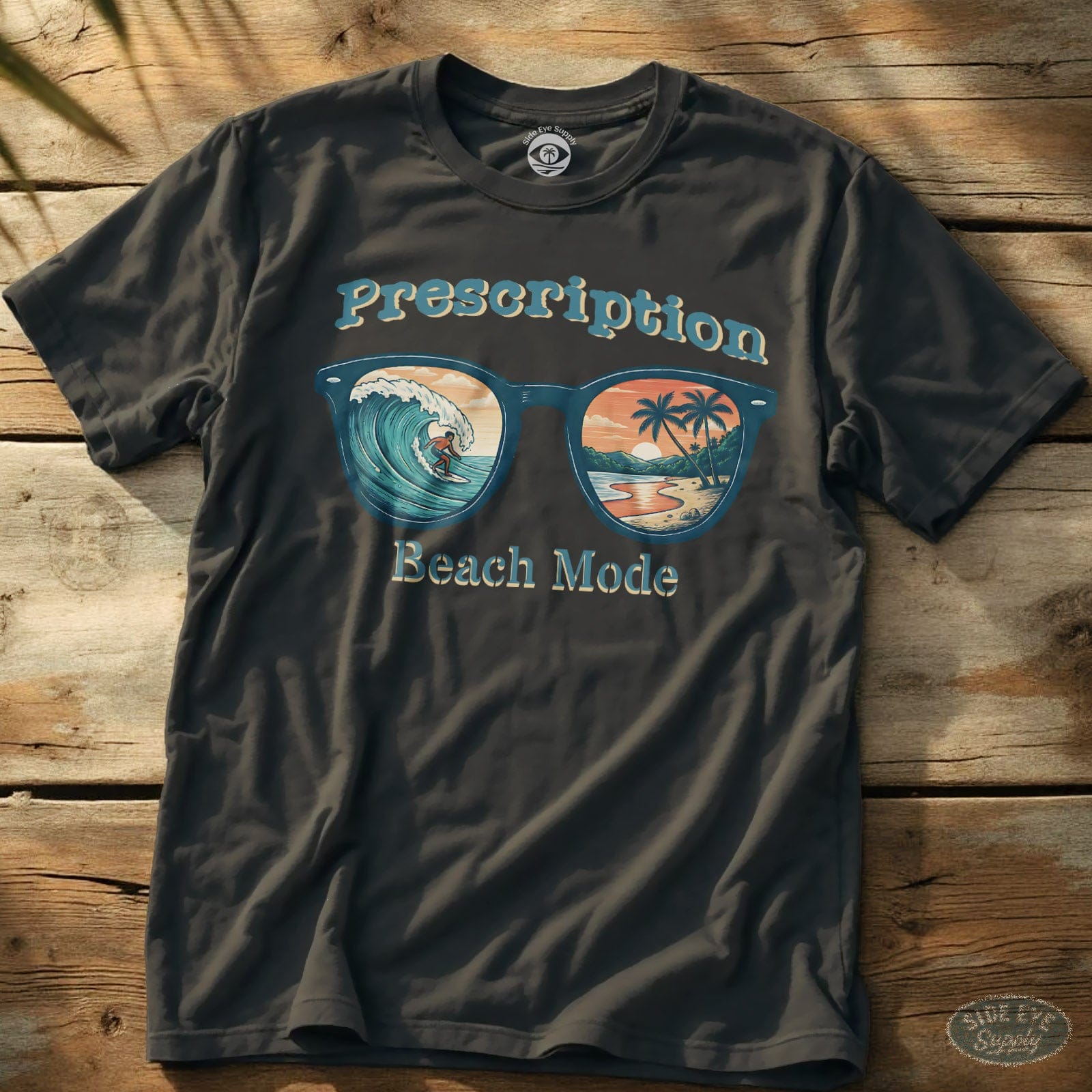Prescription Beach Mode Tee Charcoal / S - by Side Eye Supply - Surf Beach Life Apparel