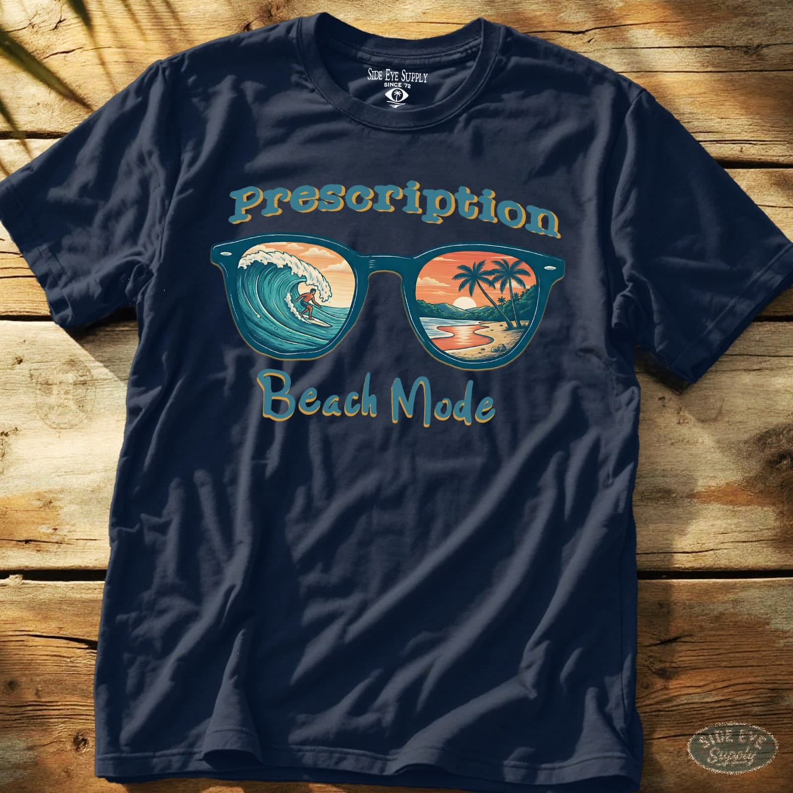 Prescription Beach Mode Tee Navy / S - by Side Eye Supply - Surf Beach Life Apparel