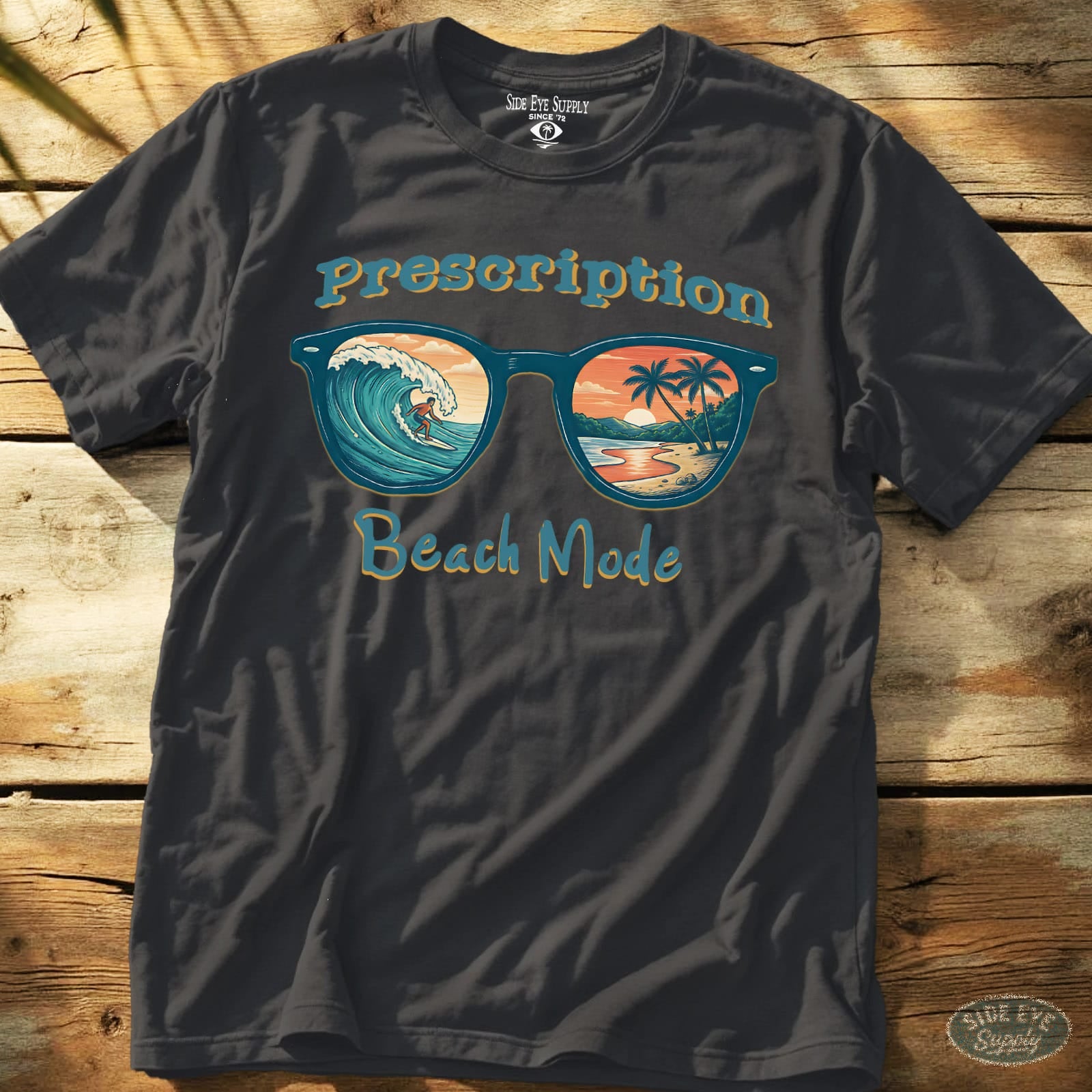 Prescription Beach Mode Tee Charcoal / S - by Side Eye Supply - Surf Beach Life Apparel