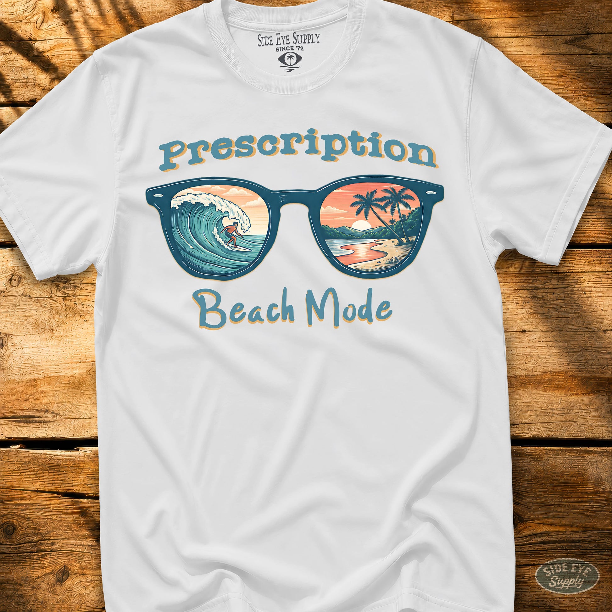 Prescription Beach Mode Tee White / S - by Side Eye Supply - Surf Beach Life Apparel
