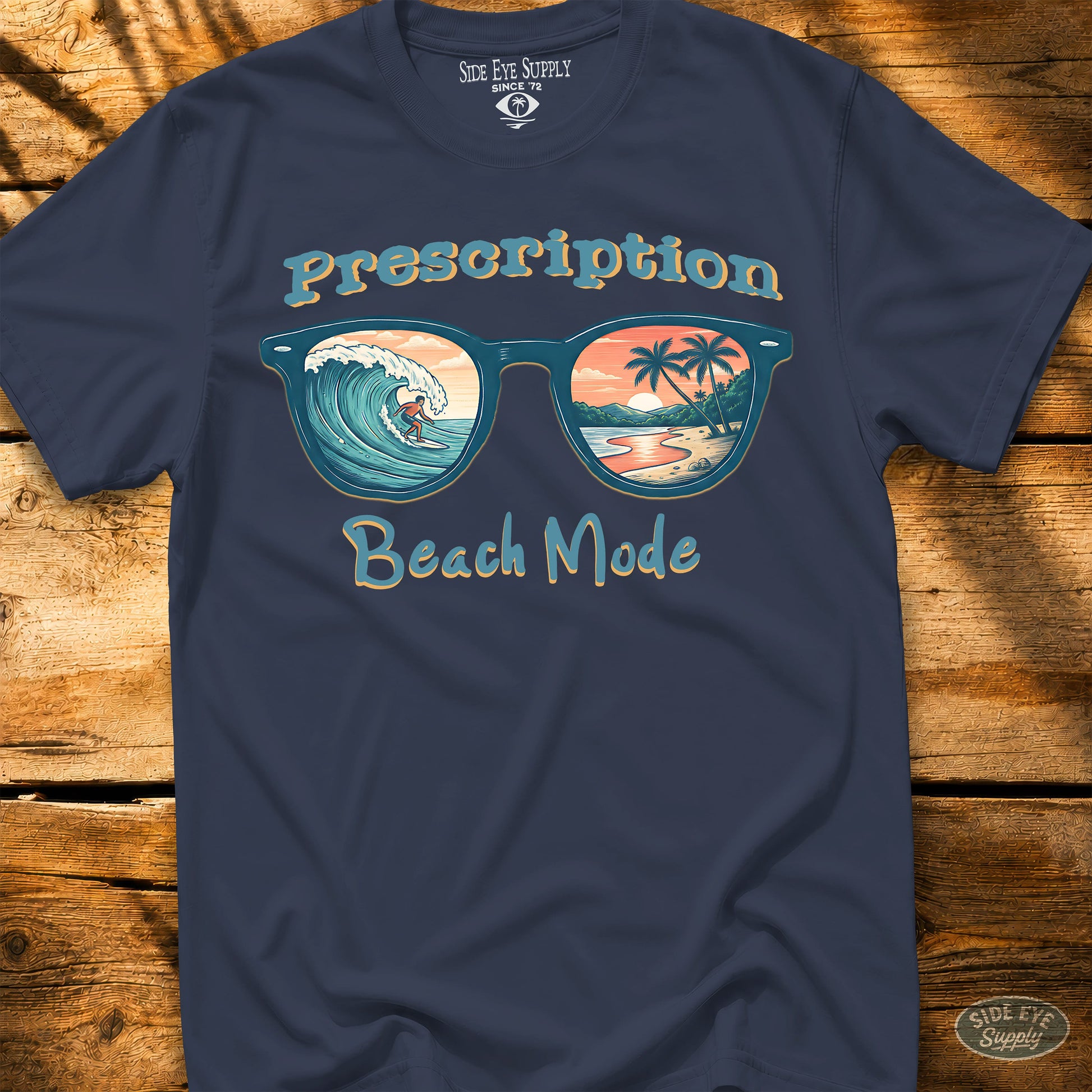 Prescription Beach Mode Tee Navy / S - by Side Eye Supply - Surf Beach Life Apparel
