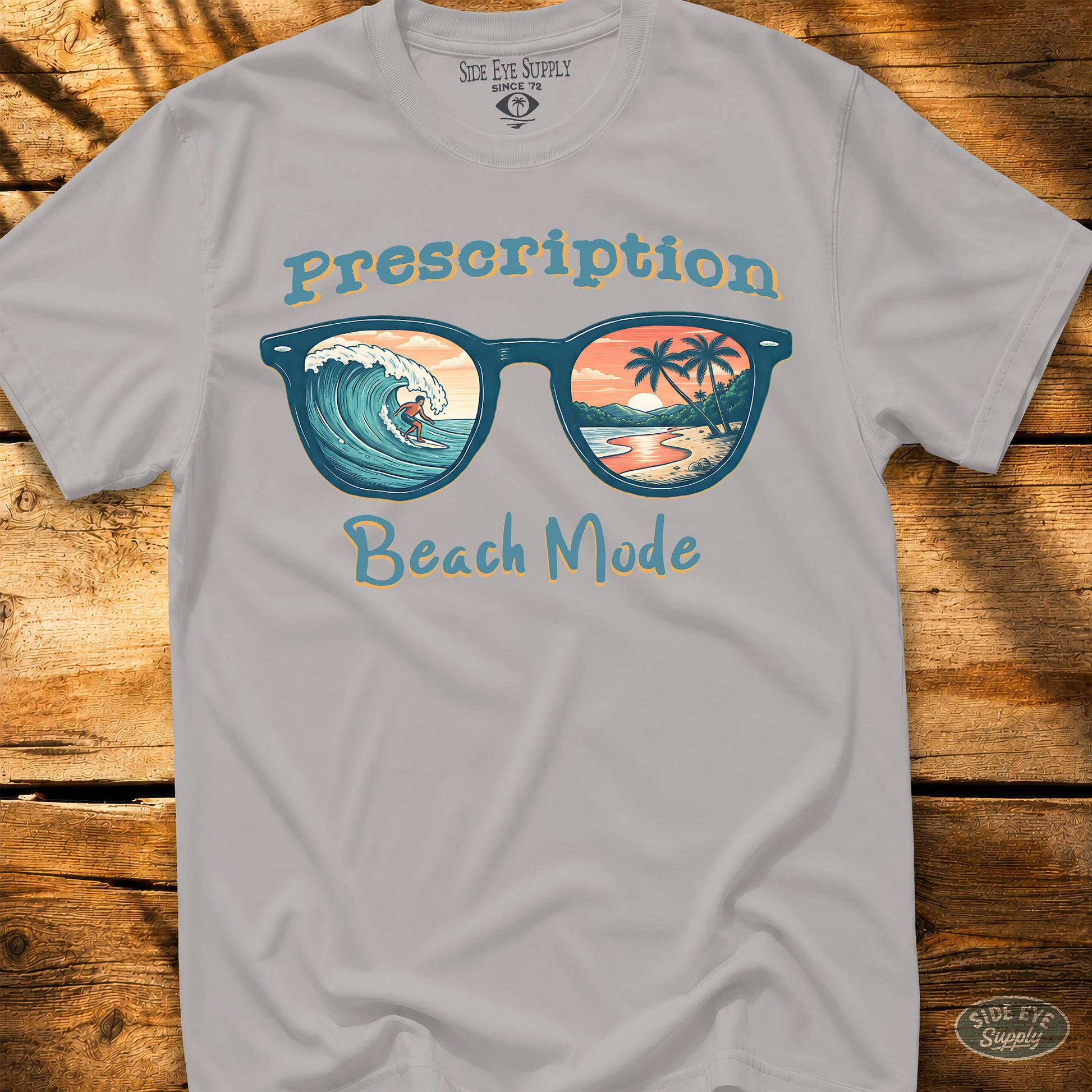 Prescription Beach Mode Tee Ice Grey / S - by Side Eye Supply - Surf Beach Life Apparel