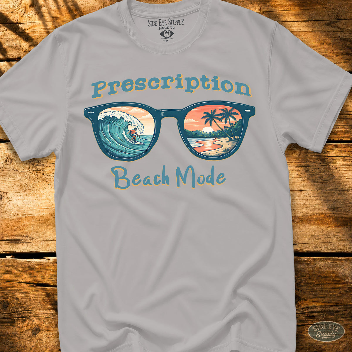 Prescription Beach Mode Tee Ice Grey / S - by Side Eye Supply - Surf Beach Life Apparel