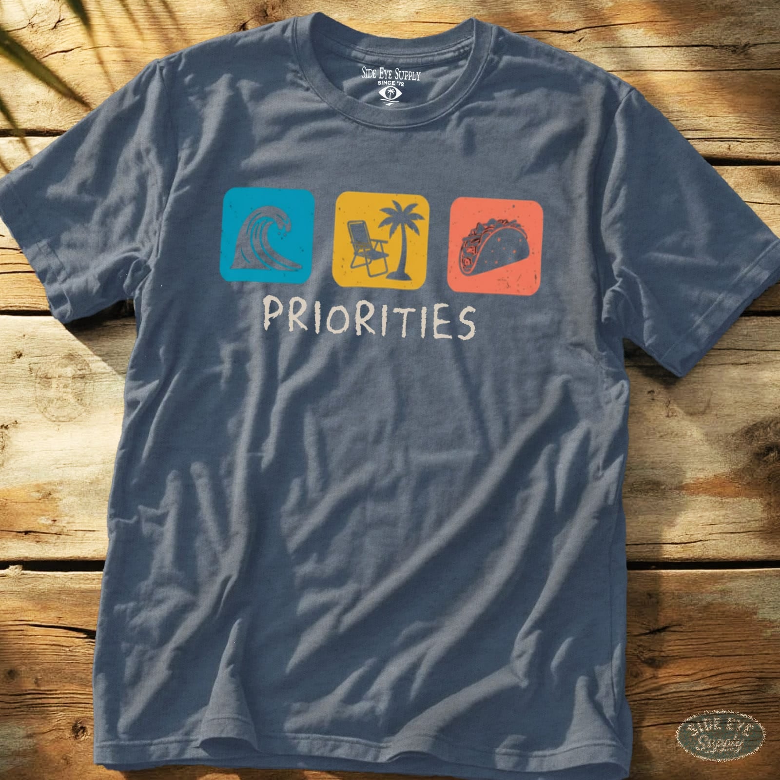 Priorities Tee Heather Indigo / S - by Side Eye Supply - Surf Beach Life Apparel