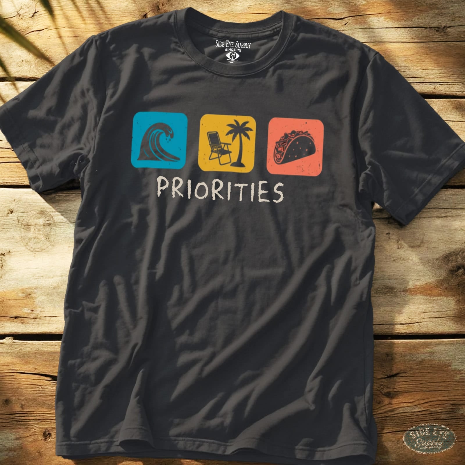 Priorities Tee Charcoal / S - by Side Eye Supply - Surf Beach Life Apparel