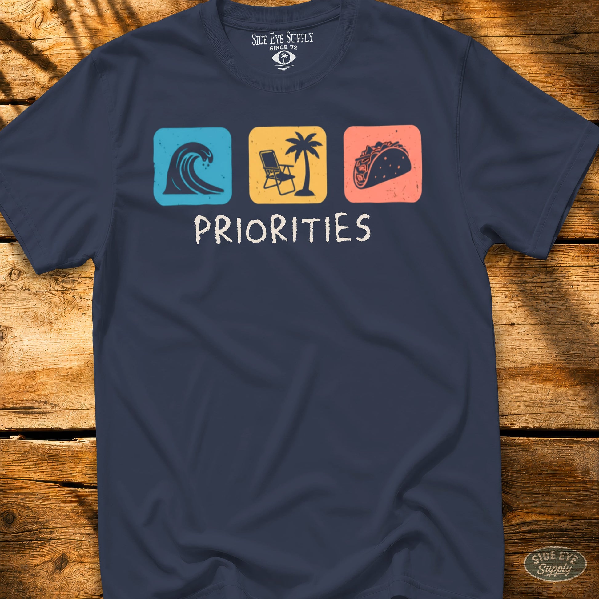 Priorities Tee Navy / S - by Side Eye Supply - Surf Beach Life Apparel