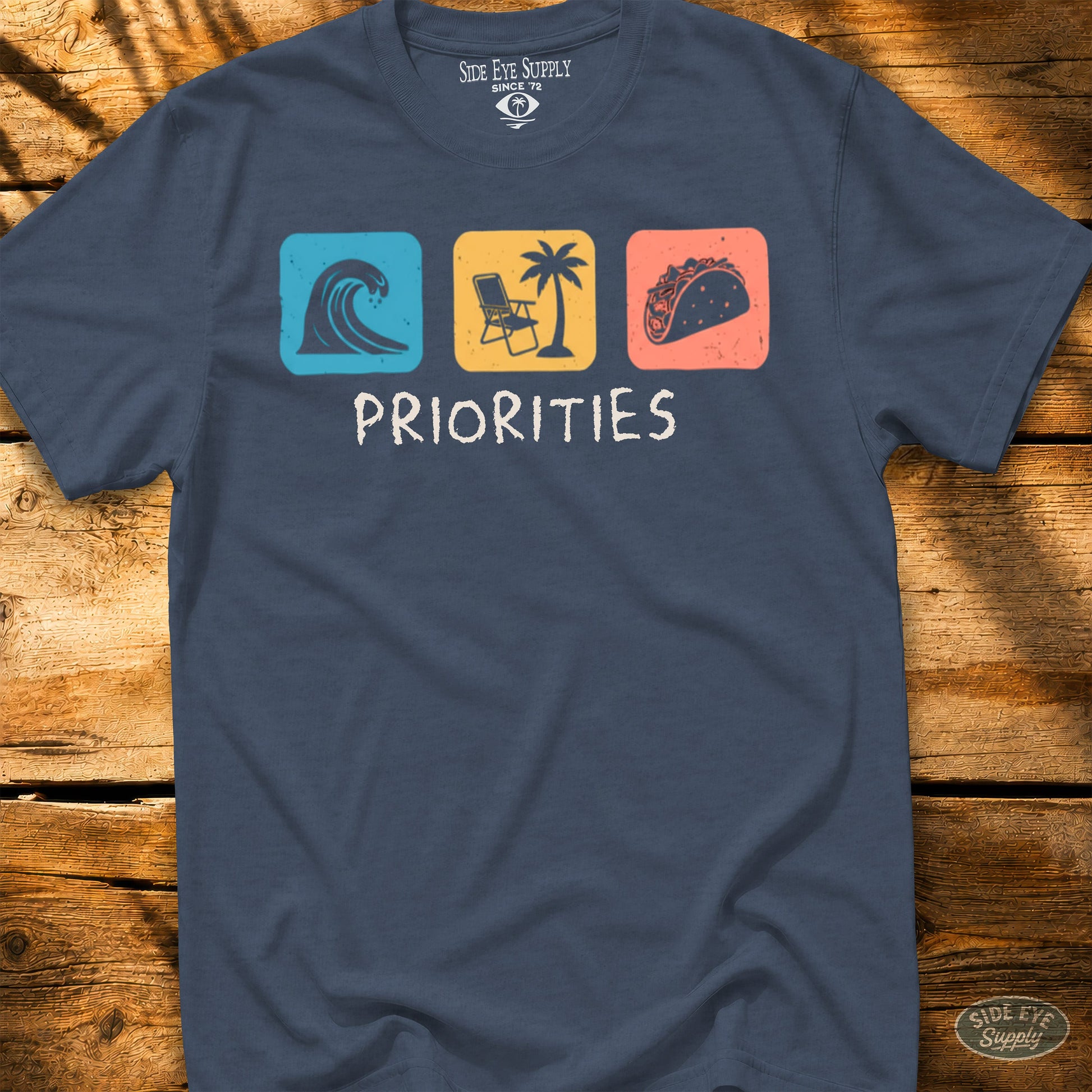 Priorities Tee Heather Indigo / S - by Side Eye Supply - Surf Beach Life Apparel
