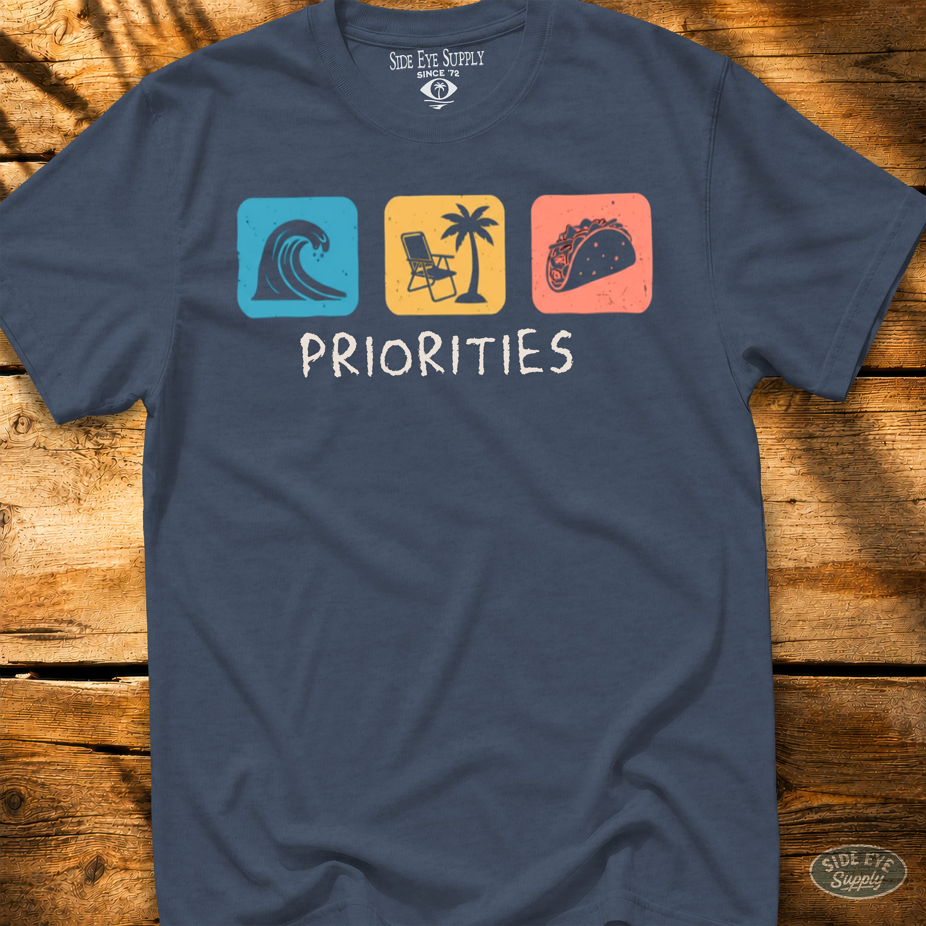 Priorities Tee Heather Indigo / S - by Side Eye Supply - Surf Beach Life Apparel