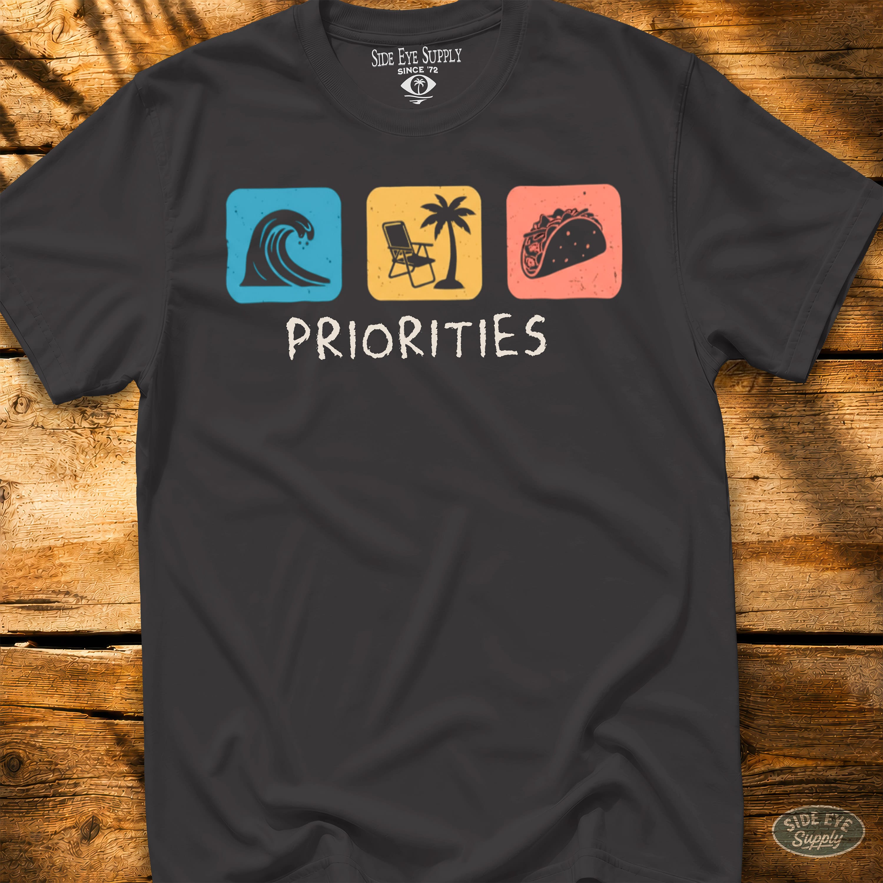 Priorities Tee Black / S - by Side Eye Supply - Surf Beach Life Apparel