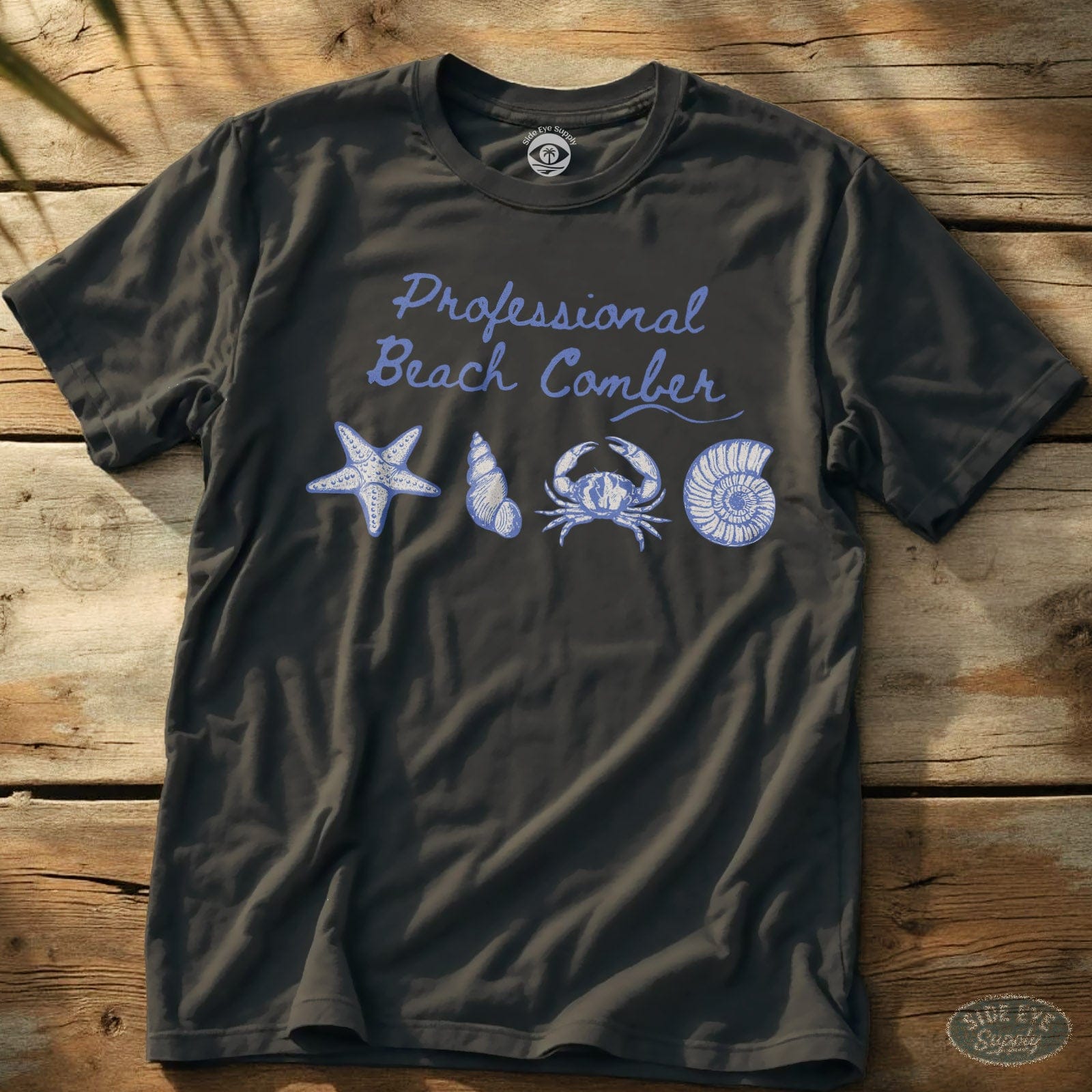 Professional Beach Comber Tee Charcoal / S - by Side Eye Supply - Surf Beach Life Apparel