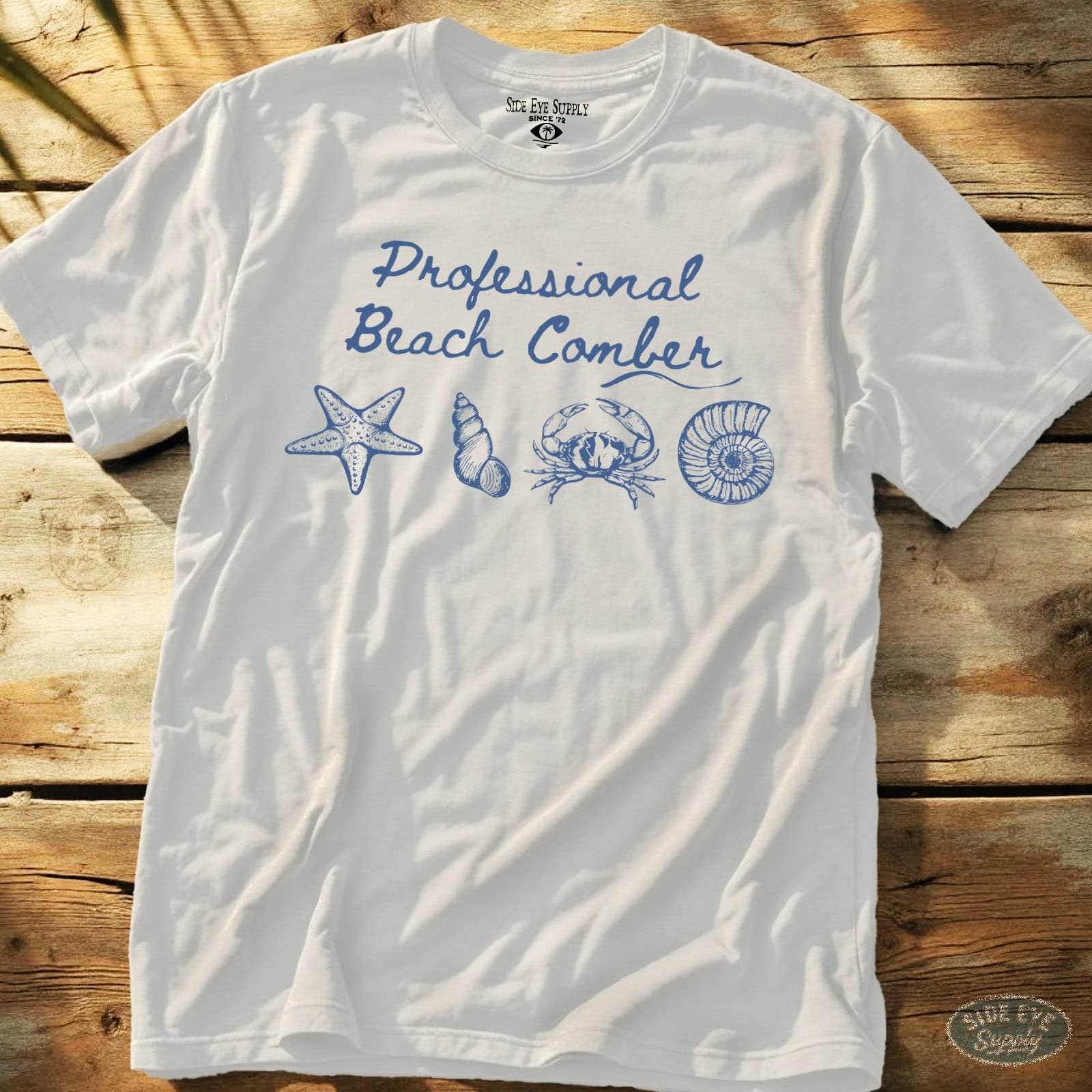 Professional Beach Comber Tee White / S - by Side Eye Supply - Surf Beach Life Apparel