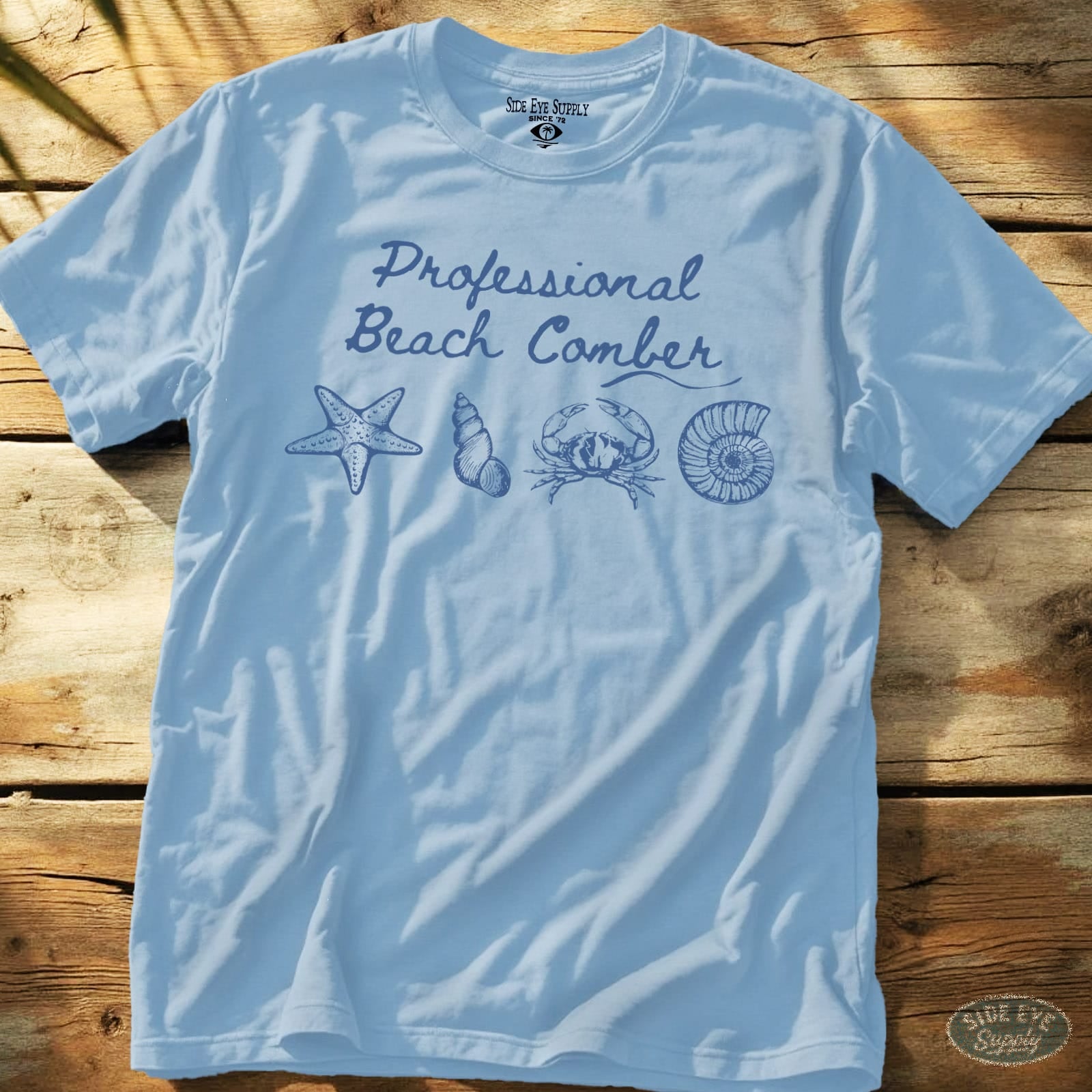 Professional Beach Comber Tee Light Blue / S - by Side Eye Supply - Surf Beach Life Apparel