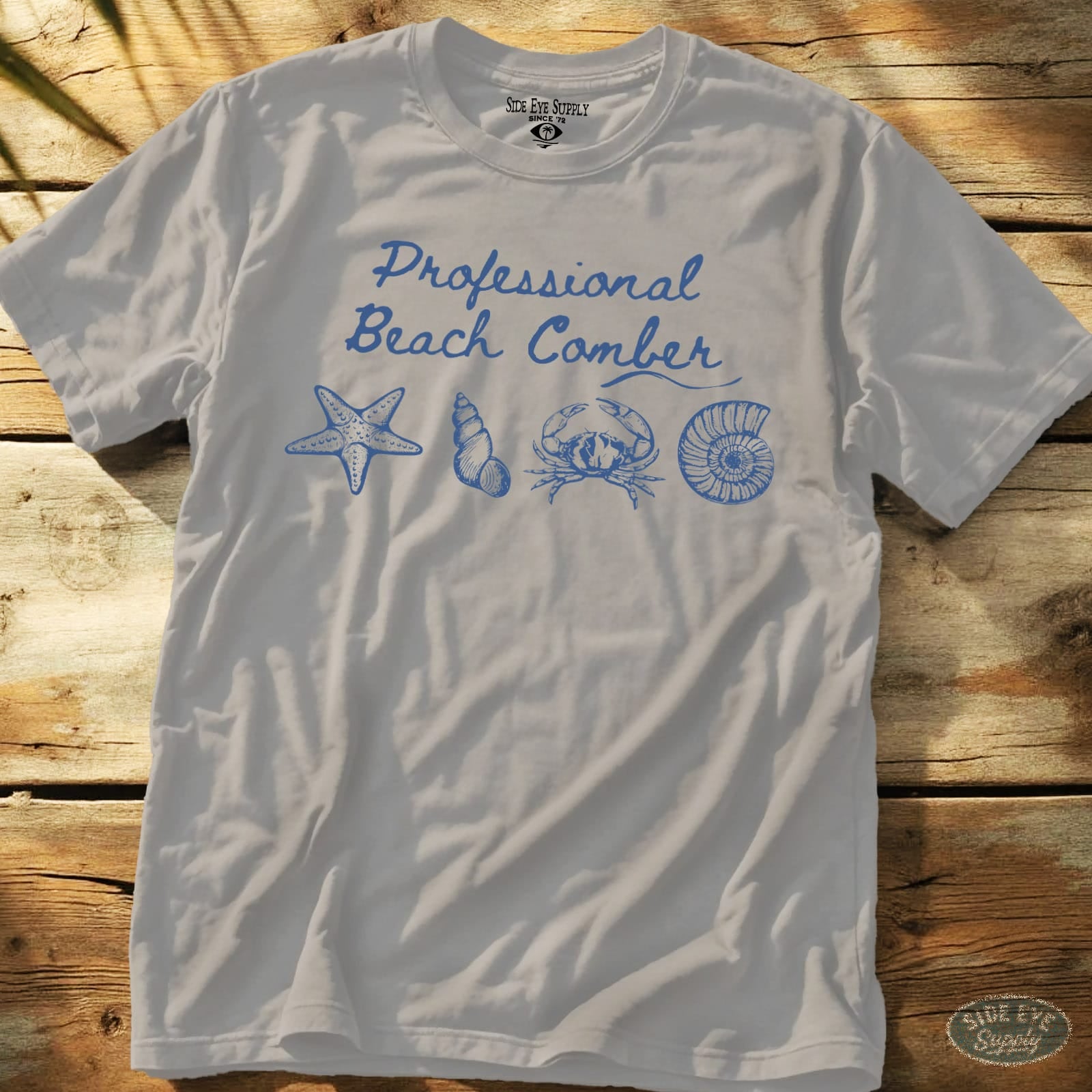 Professional Beach Comber Tee Ice Grey / S - by Side Eye Supply - Surf Beach Life Apparel