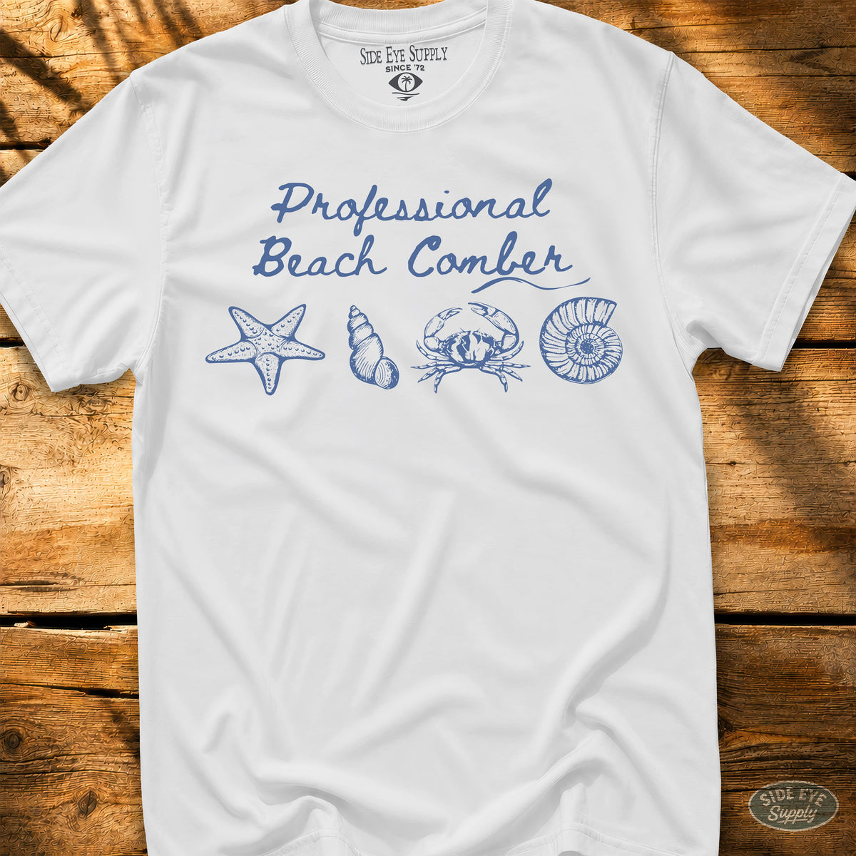 Professional Beach Comber Tee White / S - by Side Eye Supply - Surf Beach Life Apparel