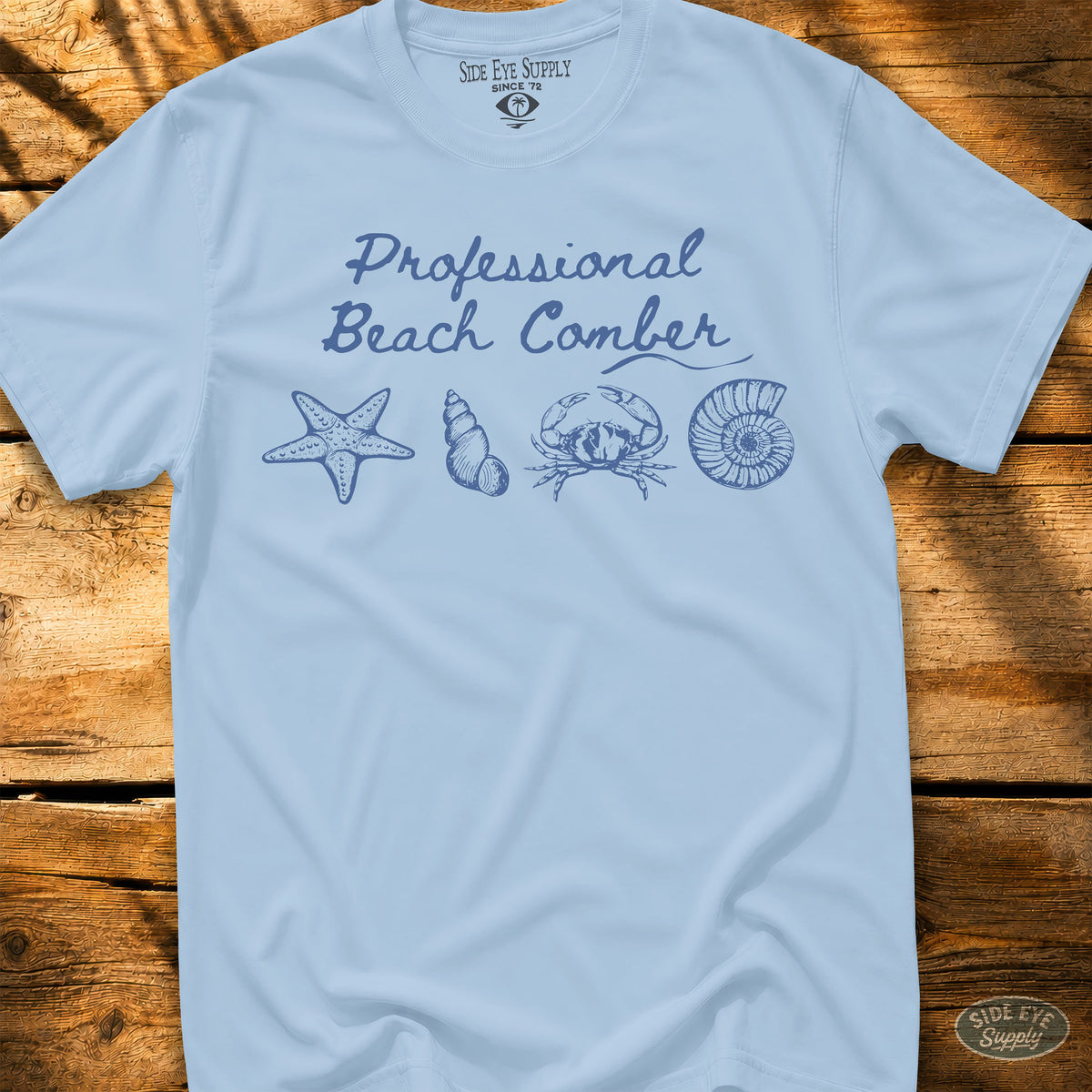 Professional Beach Comber Tee Light Blue / S - by Side Eye Supply - Surf Beach Life Apparel