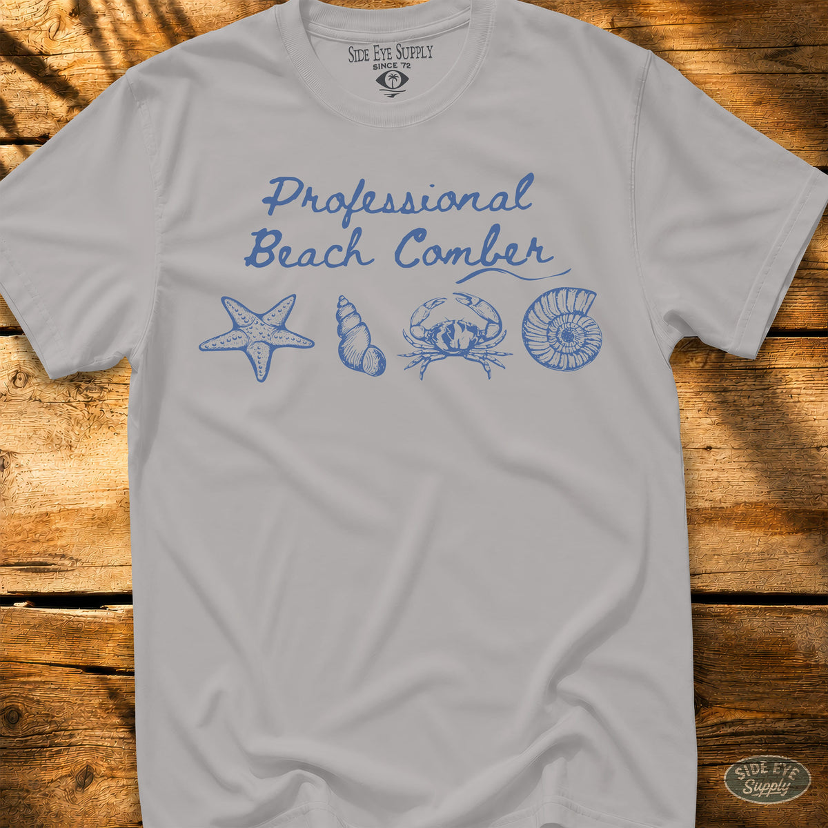Professional Beach Comber Tee Ice Grey / S - by Side Eye Supply - Surf Beach Life Apparel