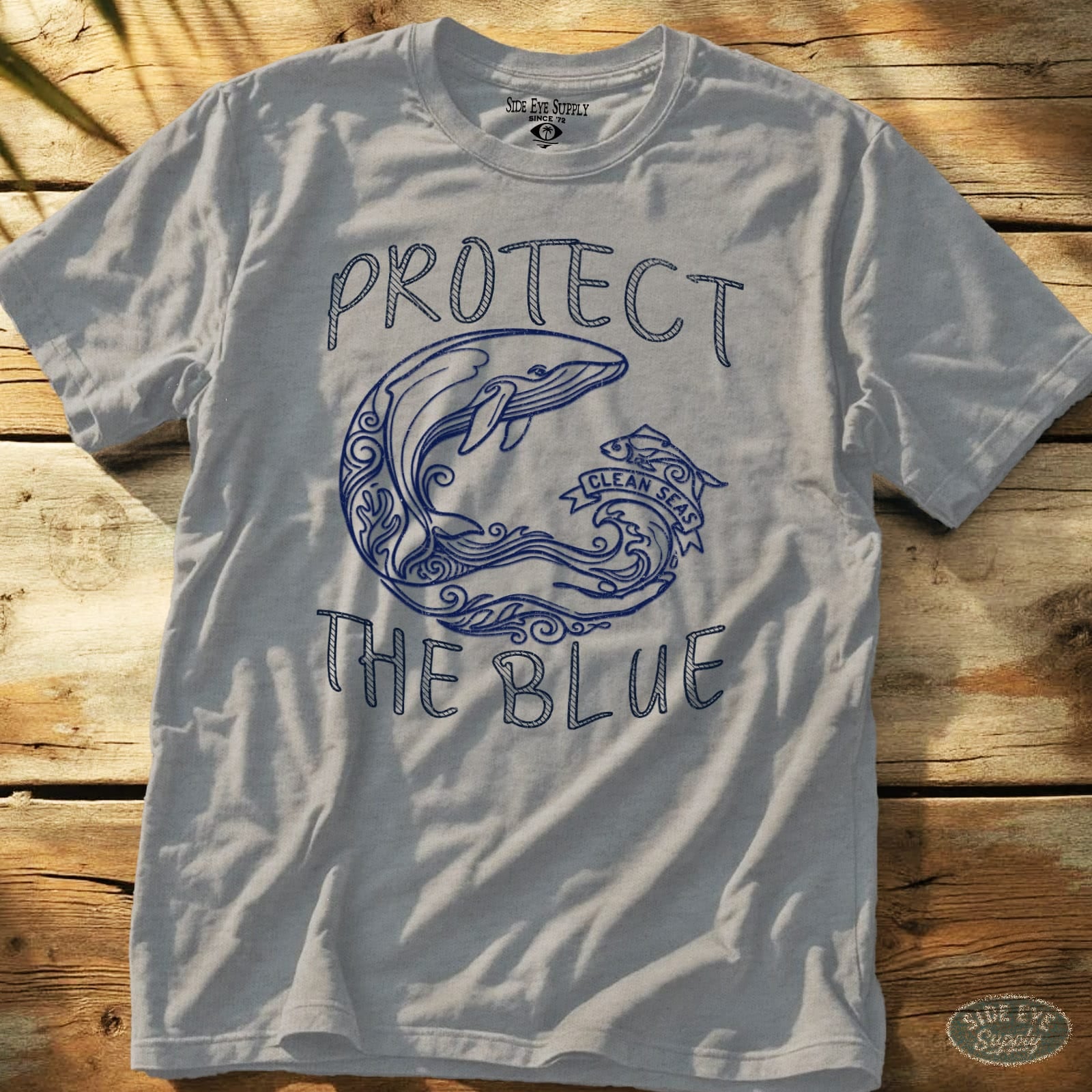 Protect The Blue Tee Sport Grey / S - by Side Eye Supply - Surf Beach Life Apparel