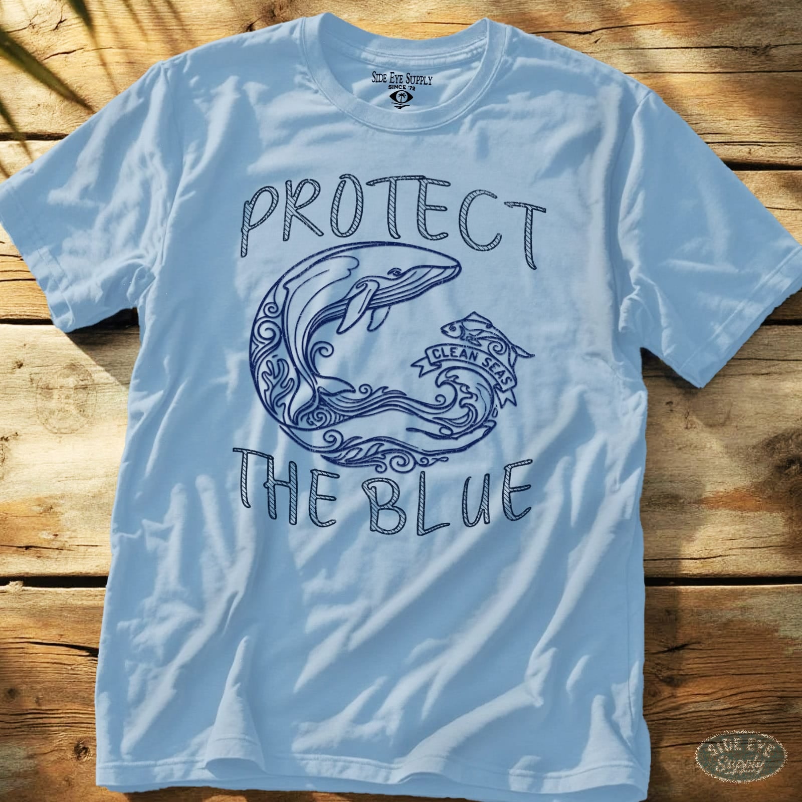 Protect The Blue Tee Light Blue / S - by Side Eye Supply - Surf Beach Life Apparel