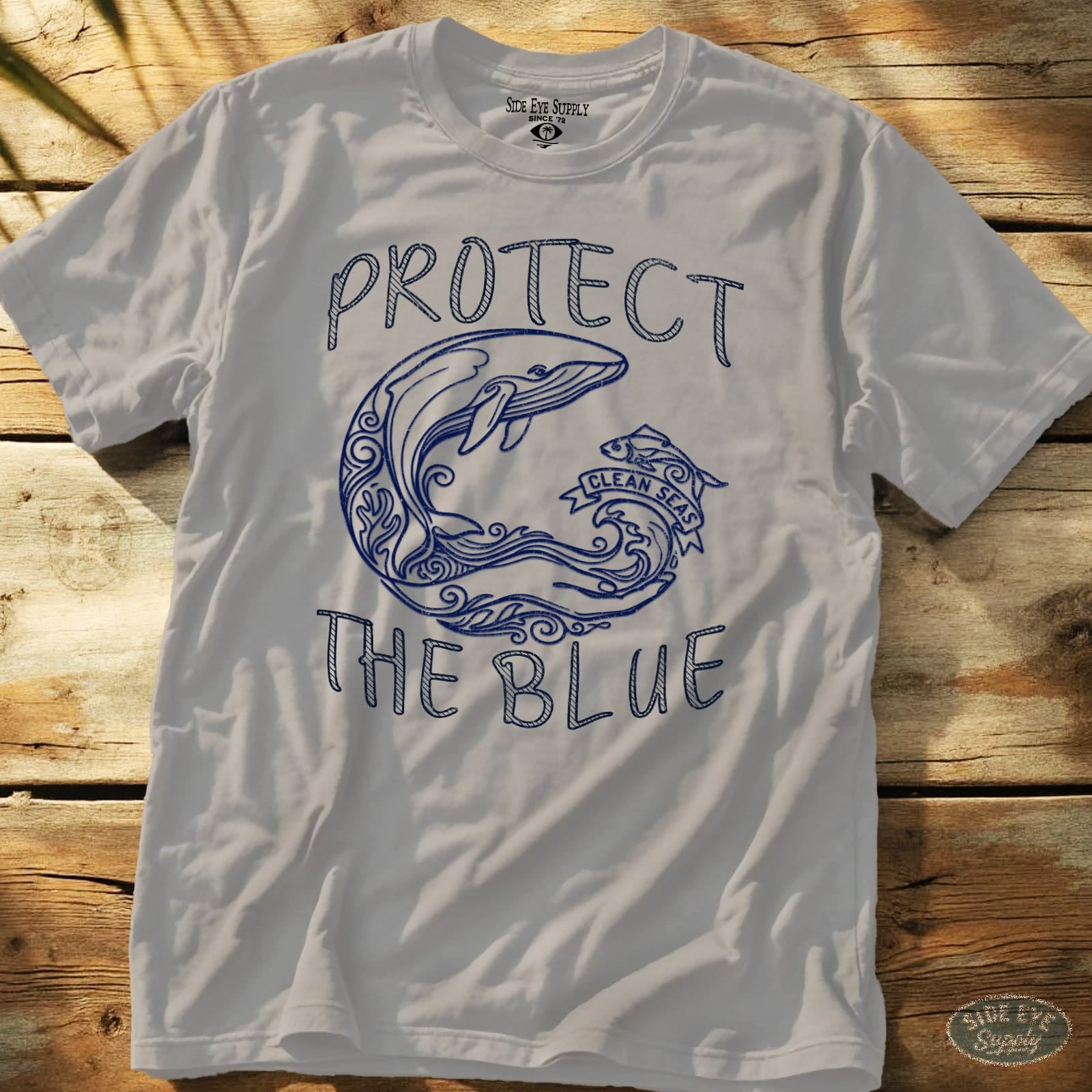 Protect The Blue Tee Ice Grey / S - by Side Eye Supply - Surf Beach Life Apparel