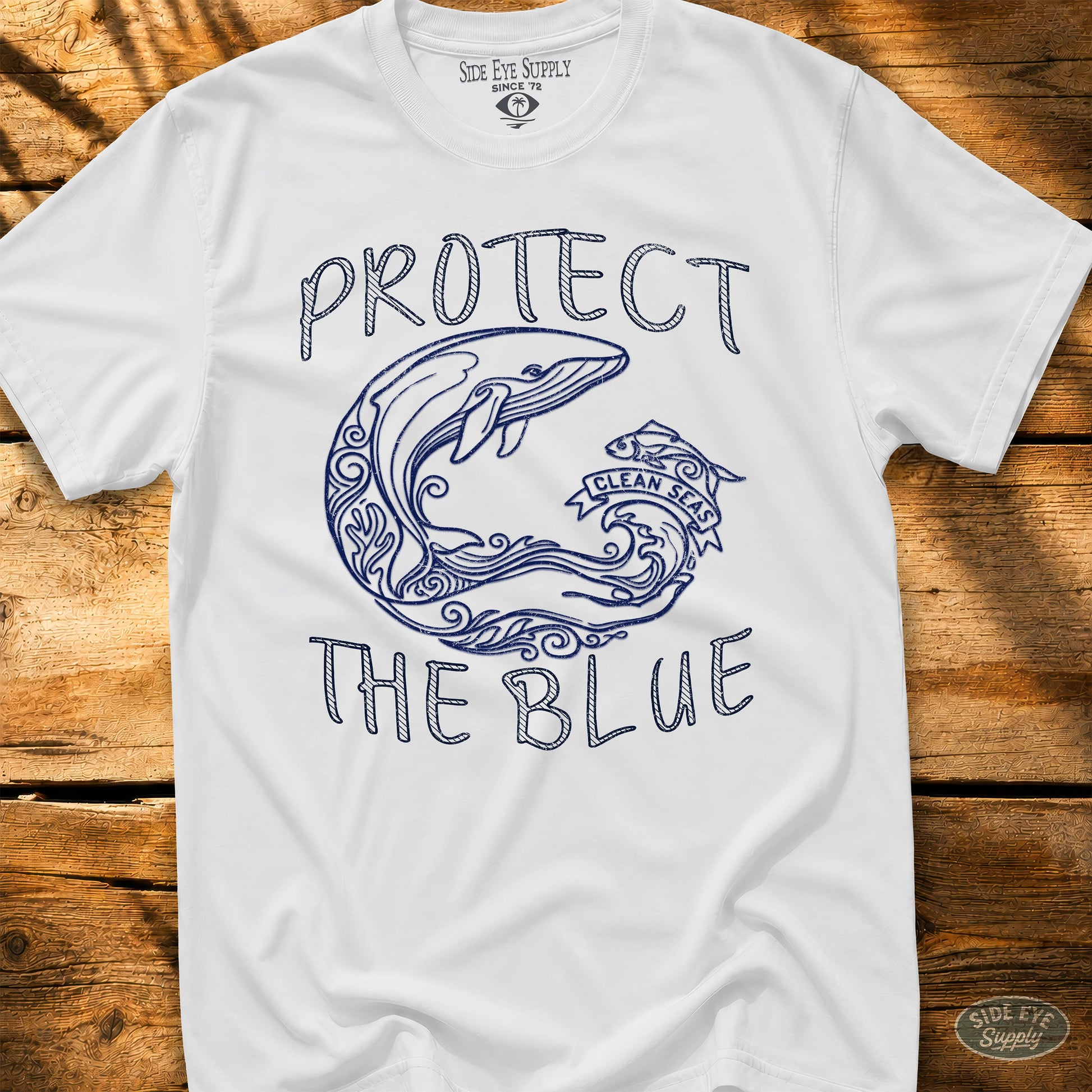 Protect The Blue Tee White / S - by Side Eye Supply - Surf Beach Life Apparel