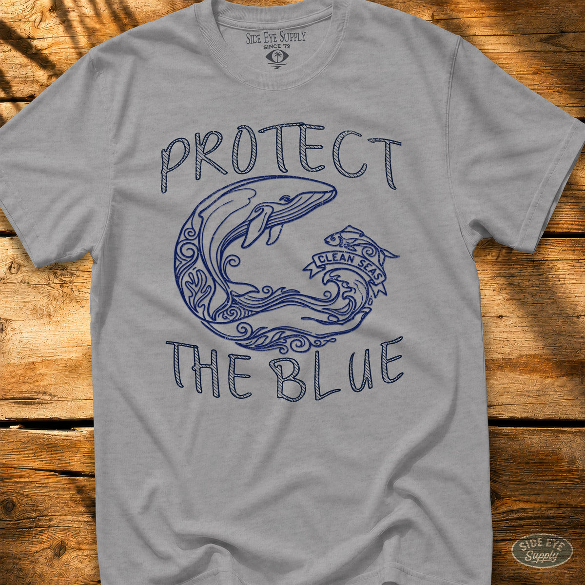 Protect The Blue Tee Sport Grey / S - by Side Eye Supply - Surf Beach Life Apparel