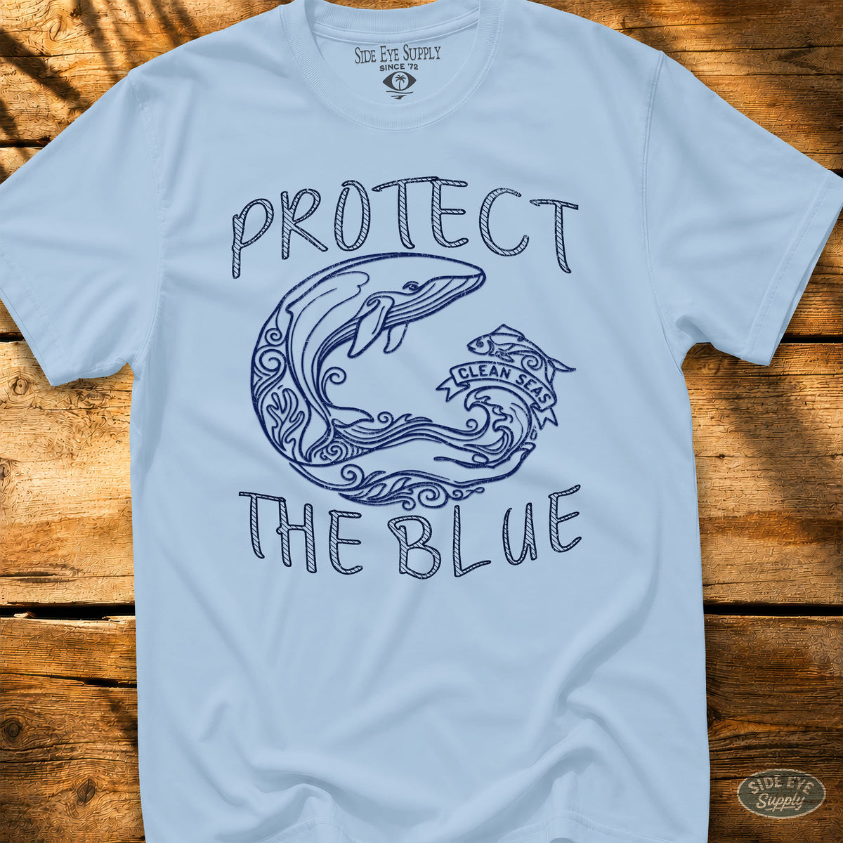 Protect The Blue Tee Light Blue / S - by Side Eye Supply - Surf Beach Life Apparel