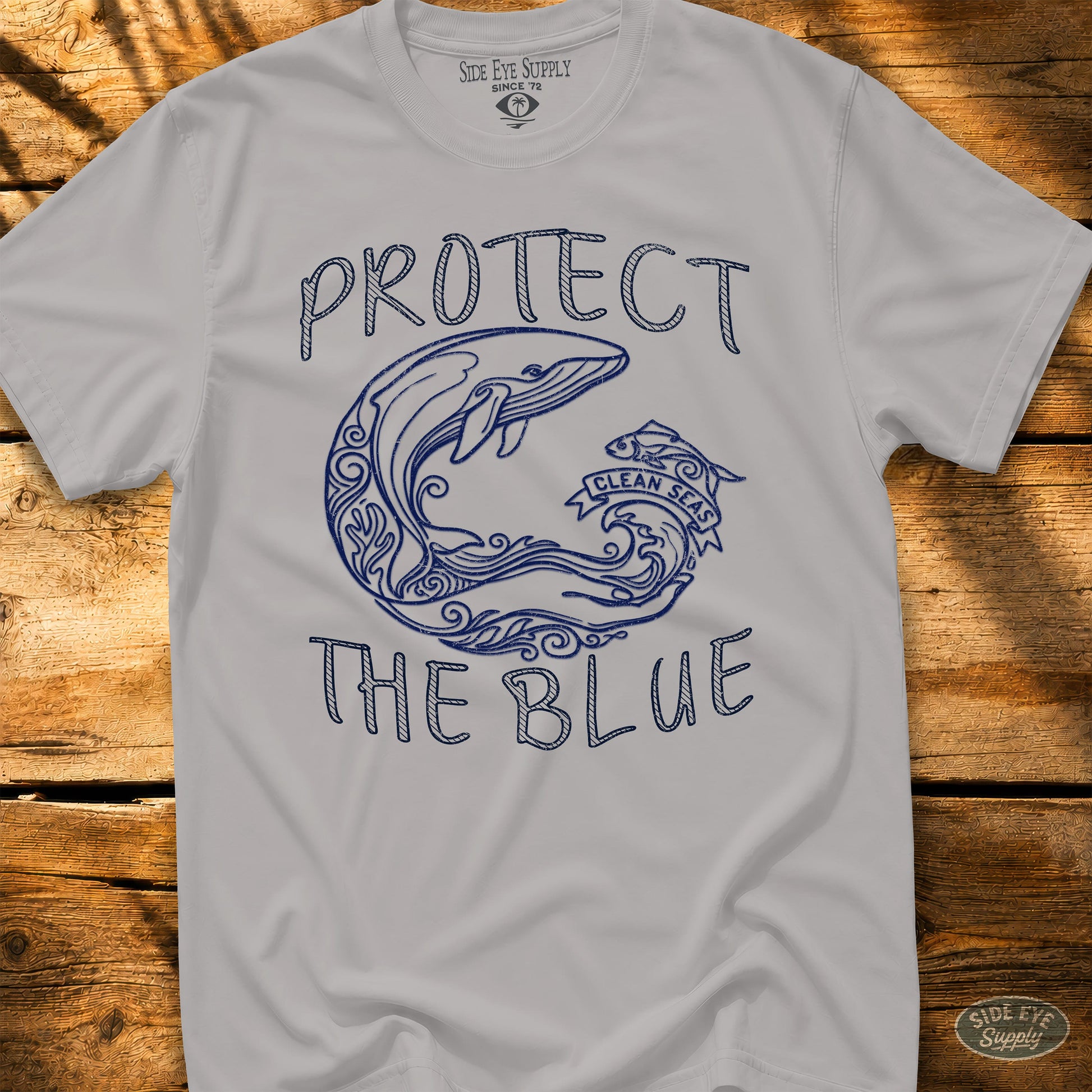 Protect The Blue Tee Ice Grey / S - by Side Eye Supply - Surf Beach Life Apparel