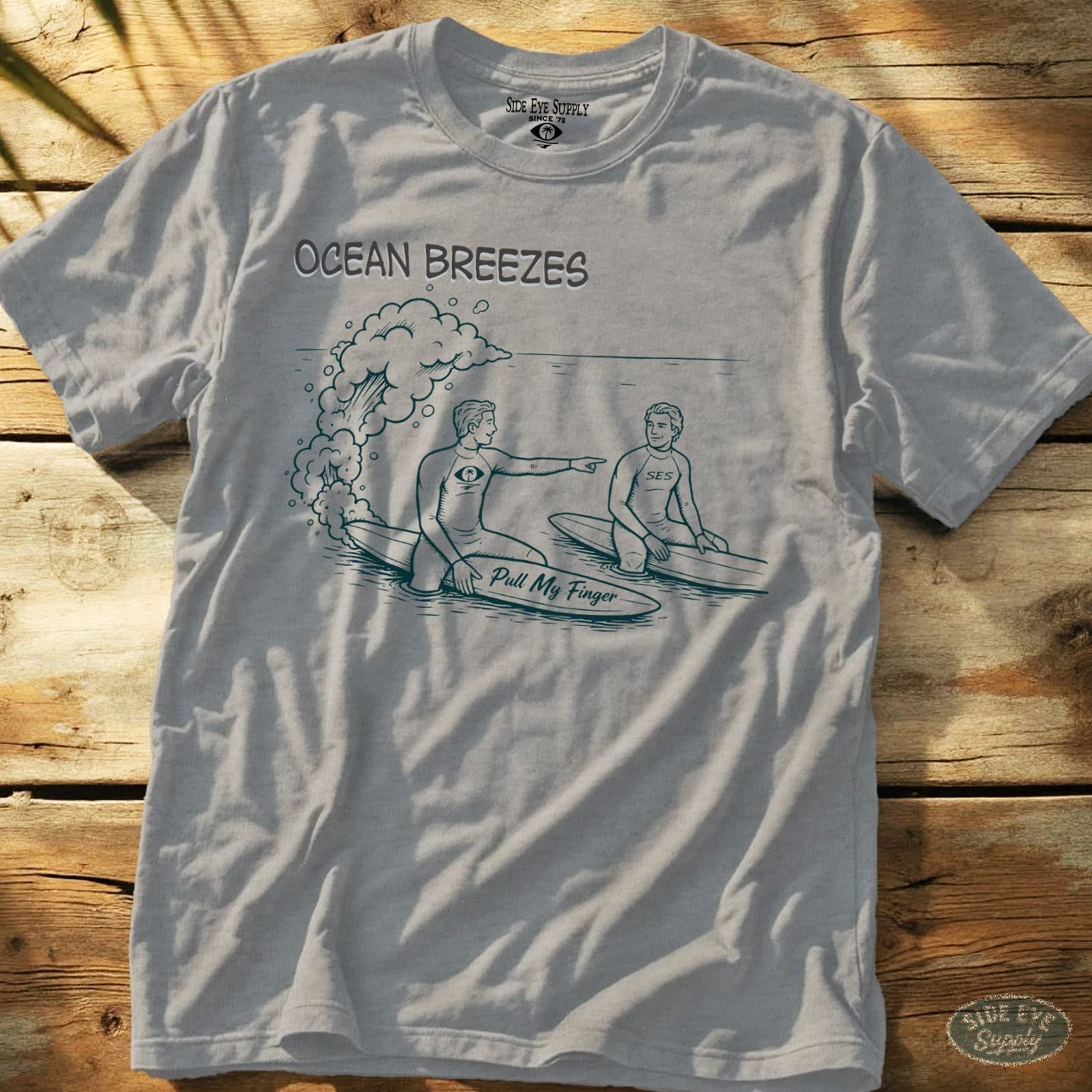 Pull My Finger Tee Sport Grey / S - by Side Eye Supply - Surf Beach Life Apparel