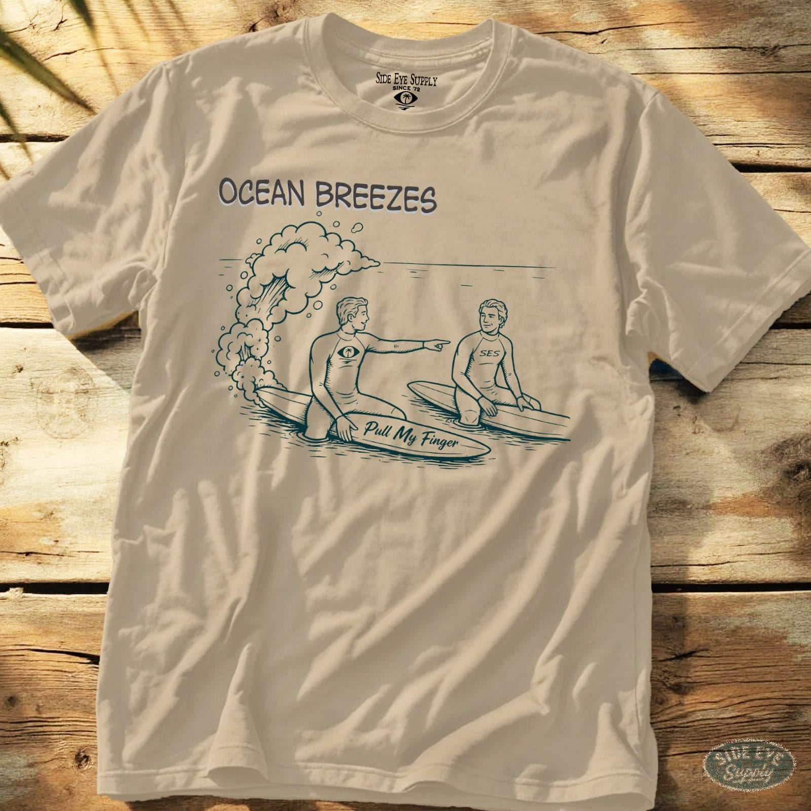 Pull My Finger Tee Sand / S - by Side Eye Supply - Surf Beach Life Apparel