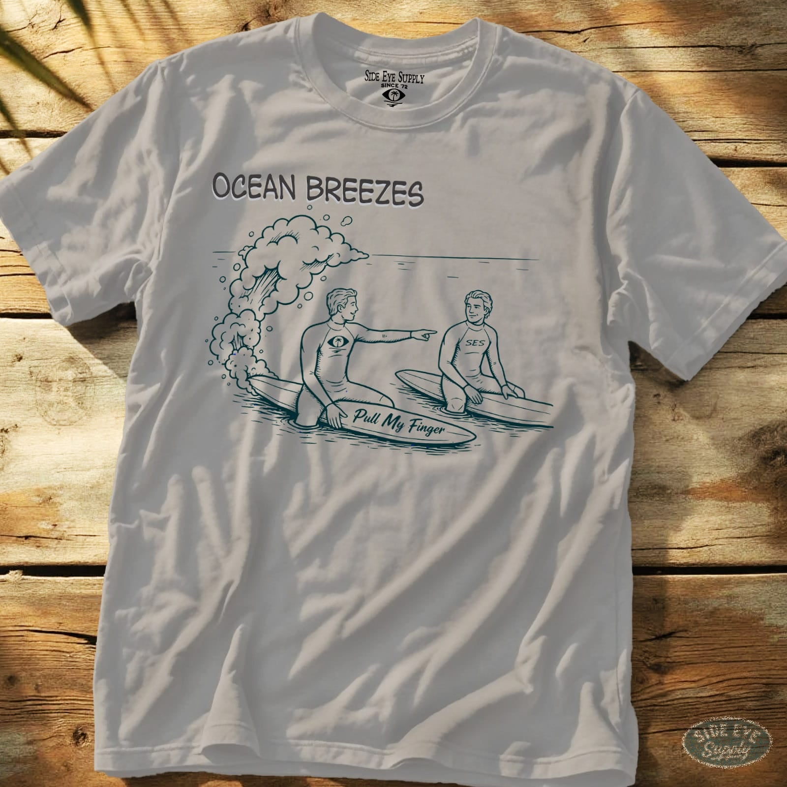 Pull My Finger Tee Ice Grey / S - by Side Eye Supply - Surf Beach Life Apparel