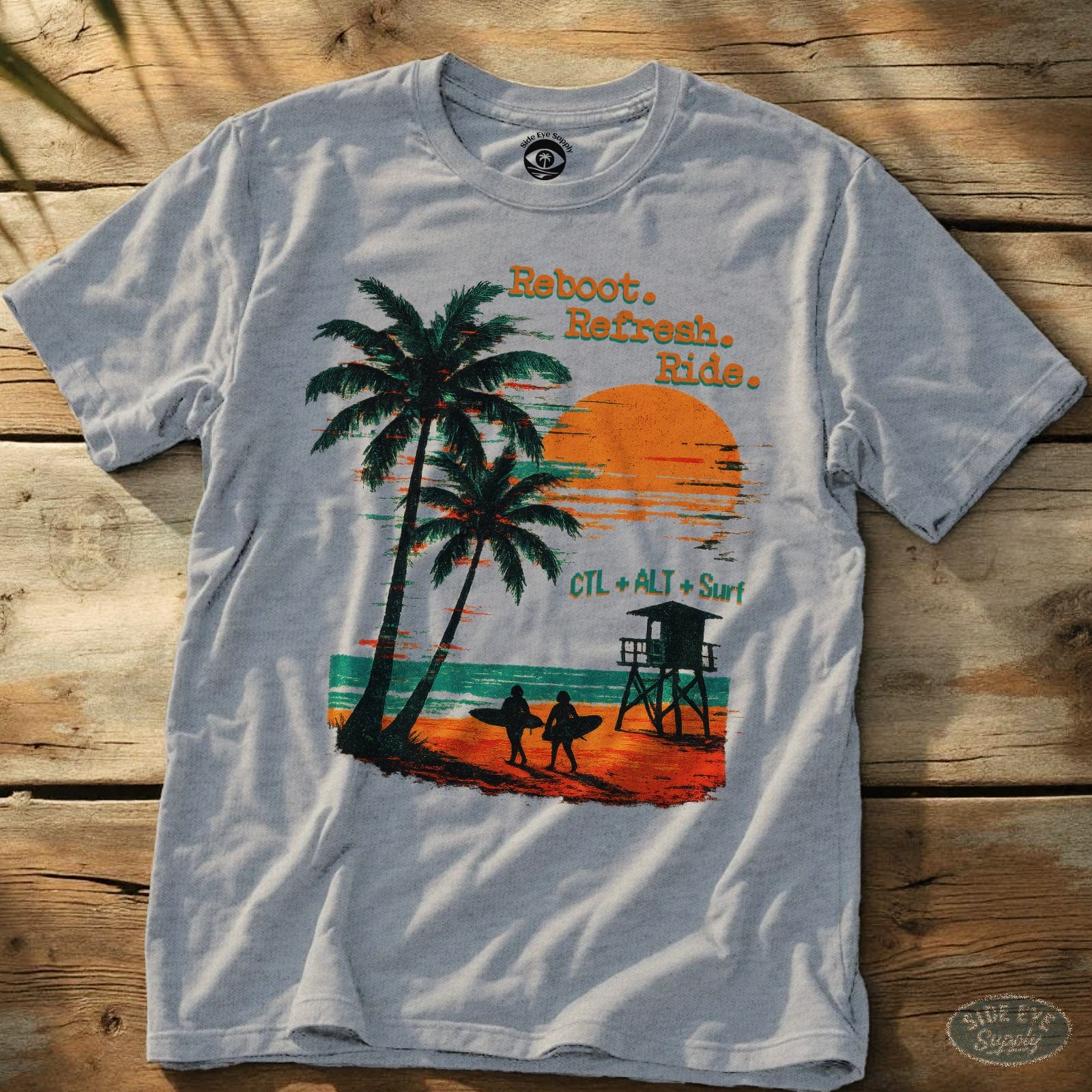Reboot Refresh Ride T-Shirt Sport Grey / S - by Side Eye Supply - Surf Beach Life Apparel