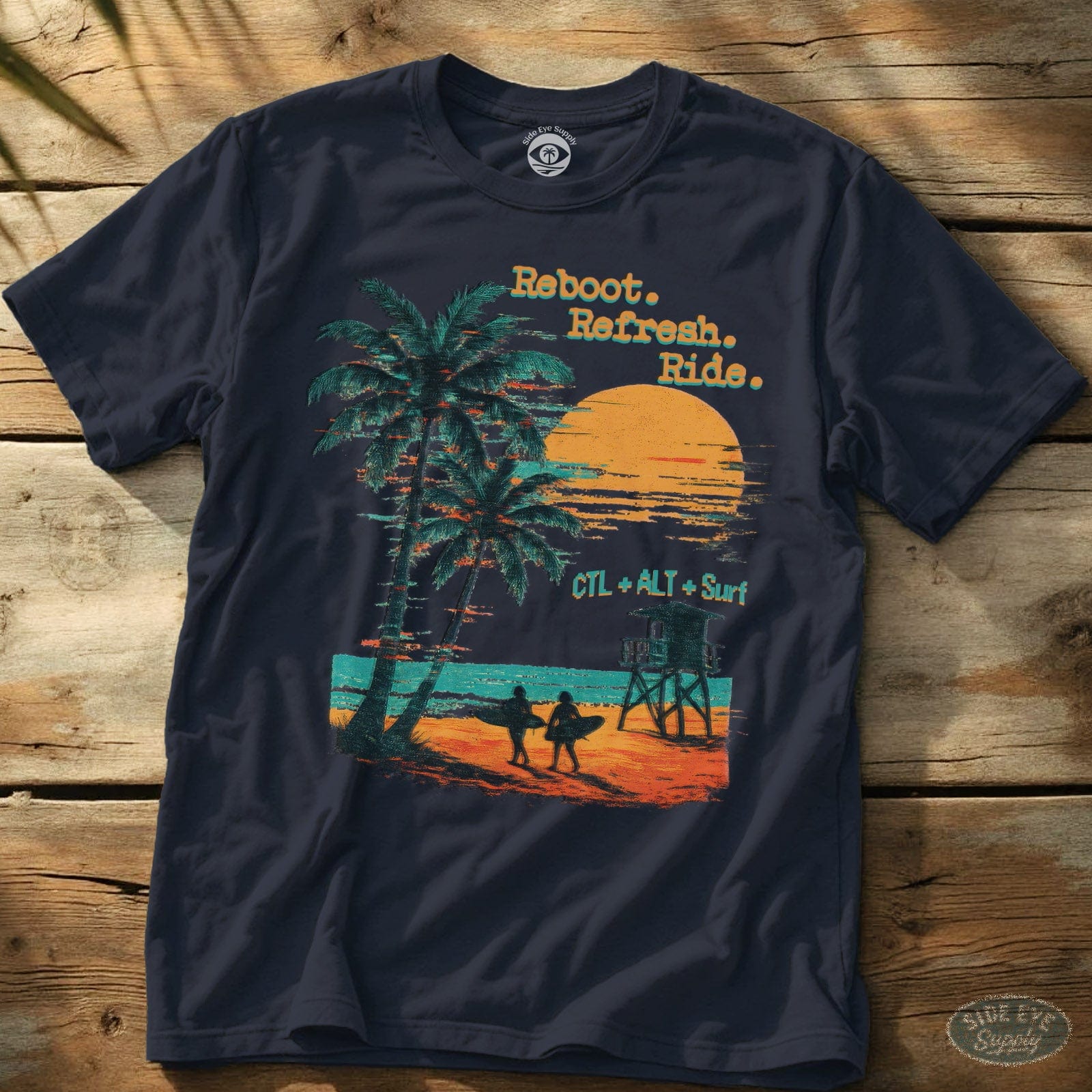 Reboot Refresh Ride T-Shirt Navy / S - by Side Eye Supply - Surf Beach Life Apparel