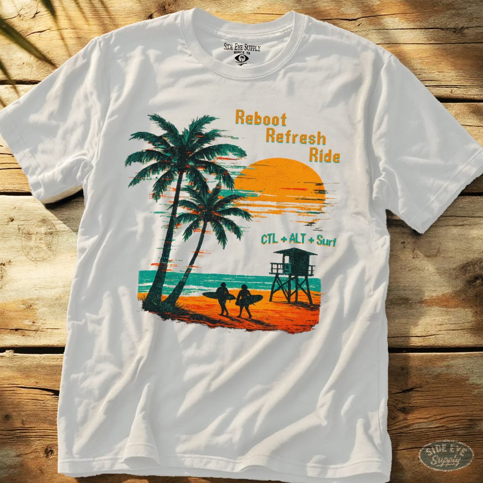 Reboot Refresh Ride Tee White / S - by Side Eye Supply - Surf Beach Life Apparel