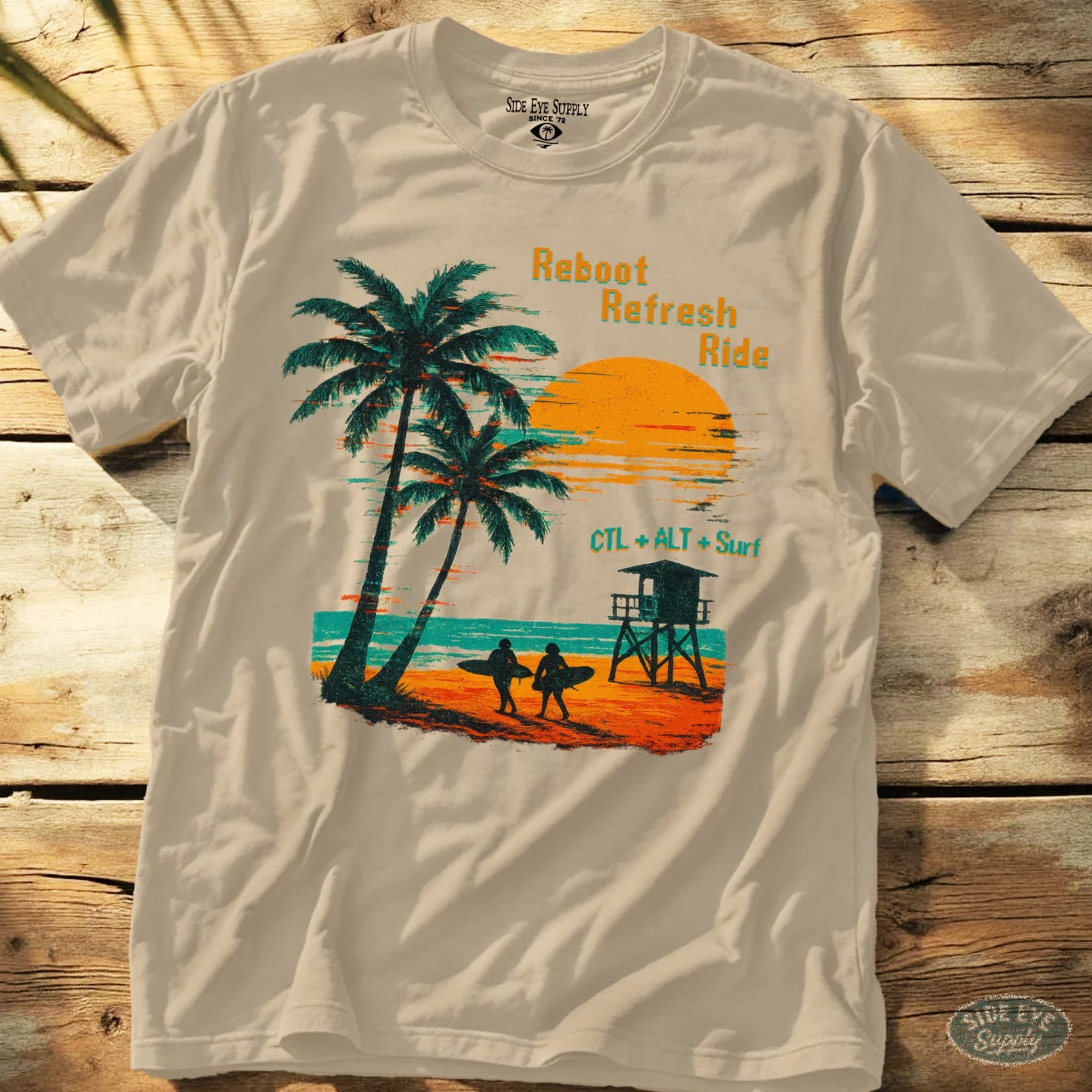 Reboot Refresh Ride Tee Sand / S - by Side Eye Supply - Surf Beach Life Apparel