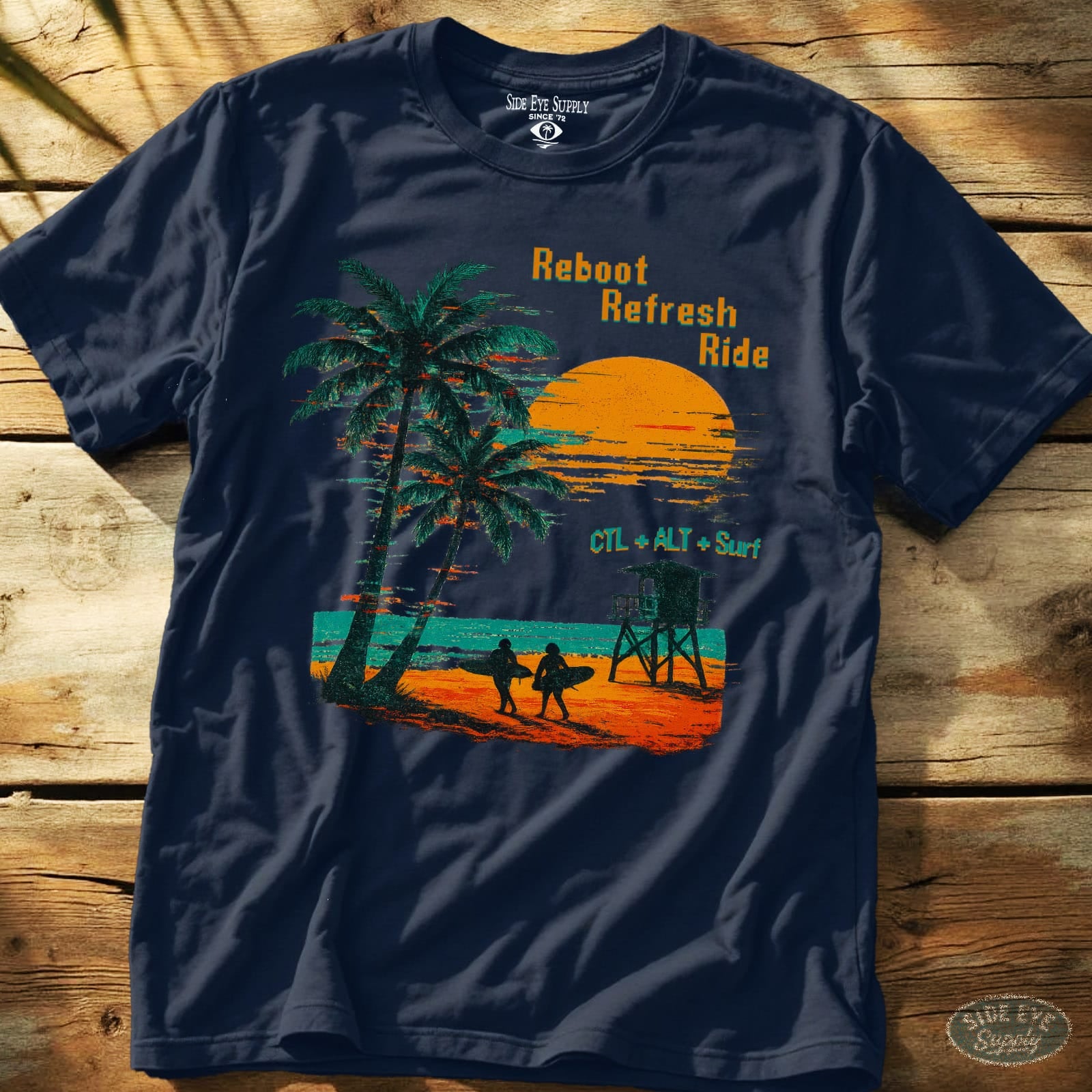 Reboot Refresh Ride Tee Navy / S - by Side Eye Supply - Surf Beach Life Apparel