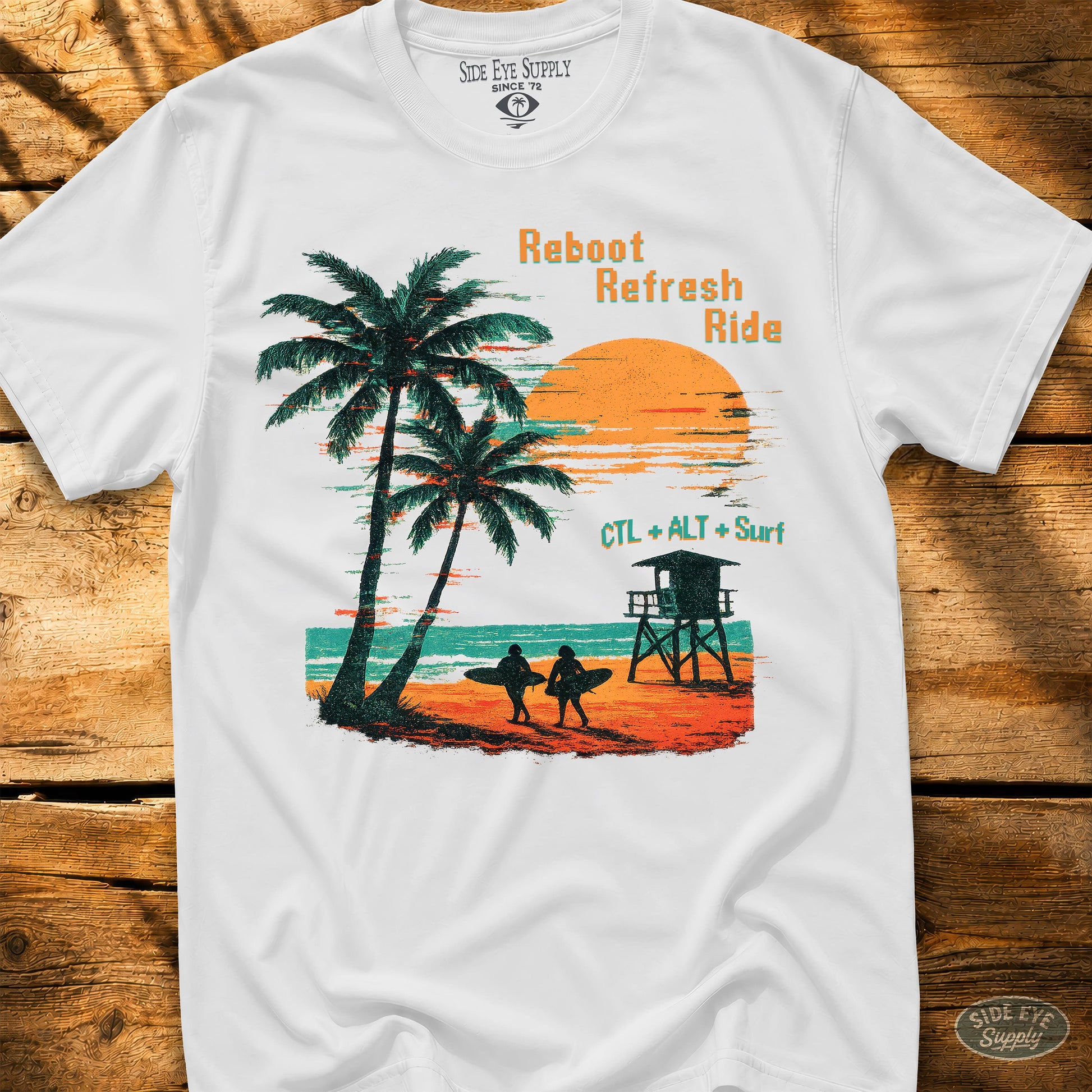 Reboot Refresh Ride Tee White / S - by Side Eye Supply - Surf Beach Life Apparel