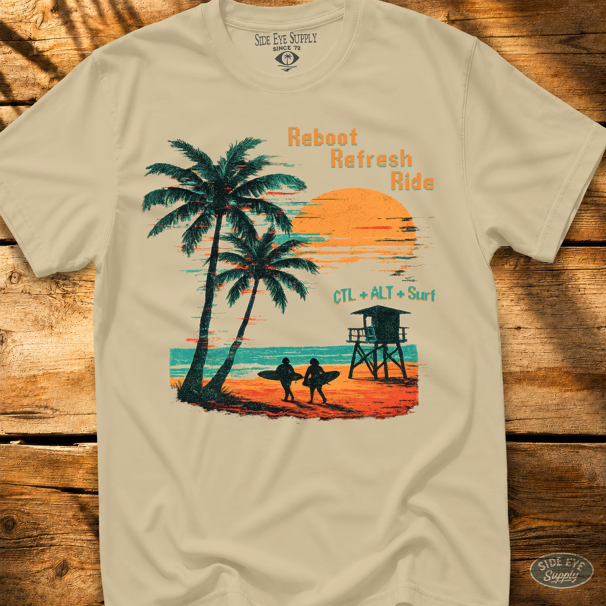 Reboot Refresh Ride Tee Sand / S - by Side Eye Supply - Surf Beach Life Apparel