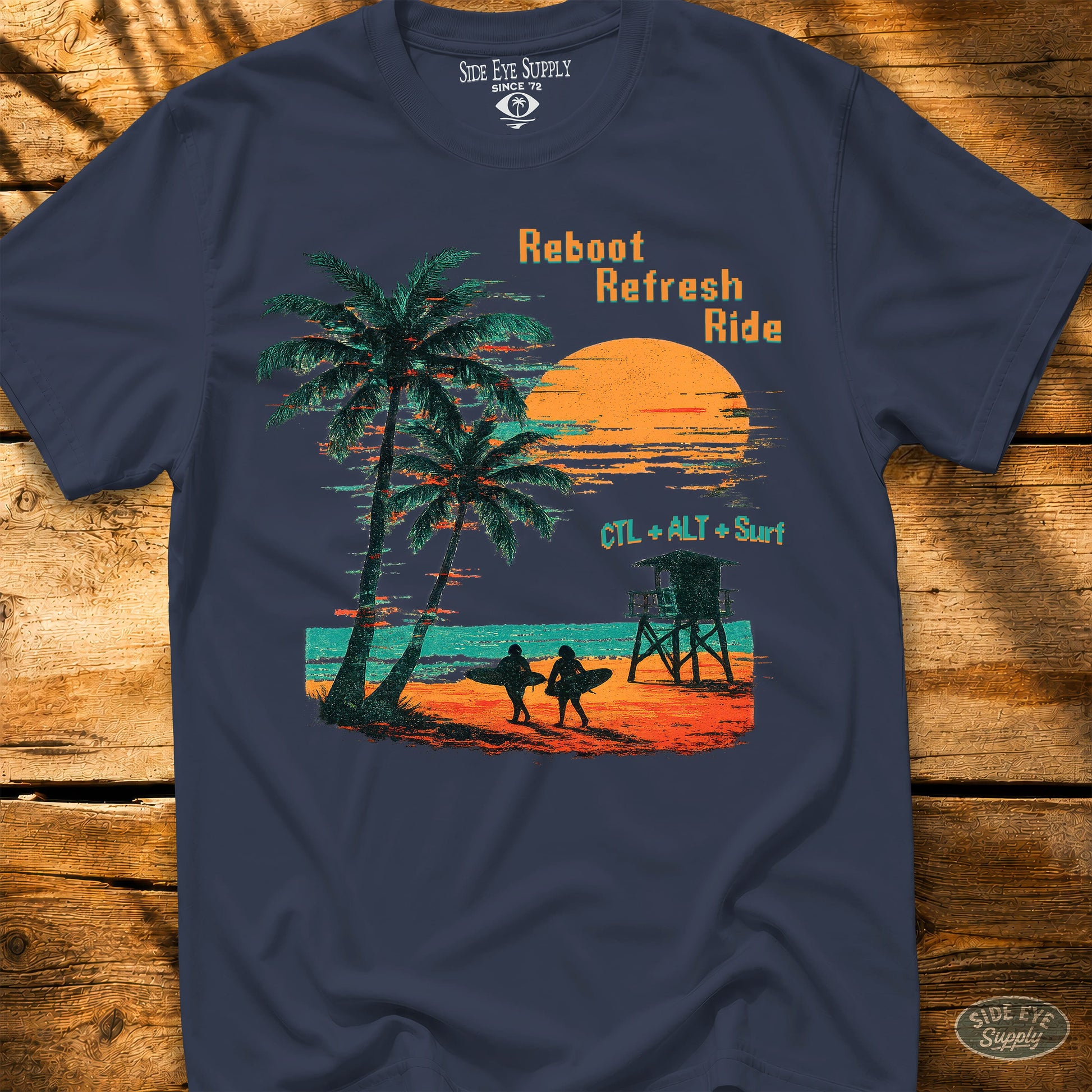 Reboot Refresh Ride Tee Navy / S - by Side Eye Supply - Surf Beach Life Apparel