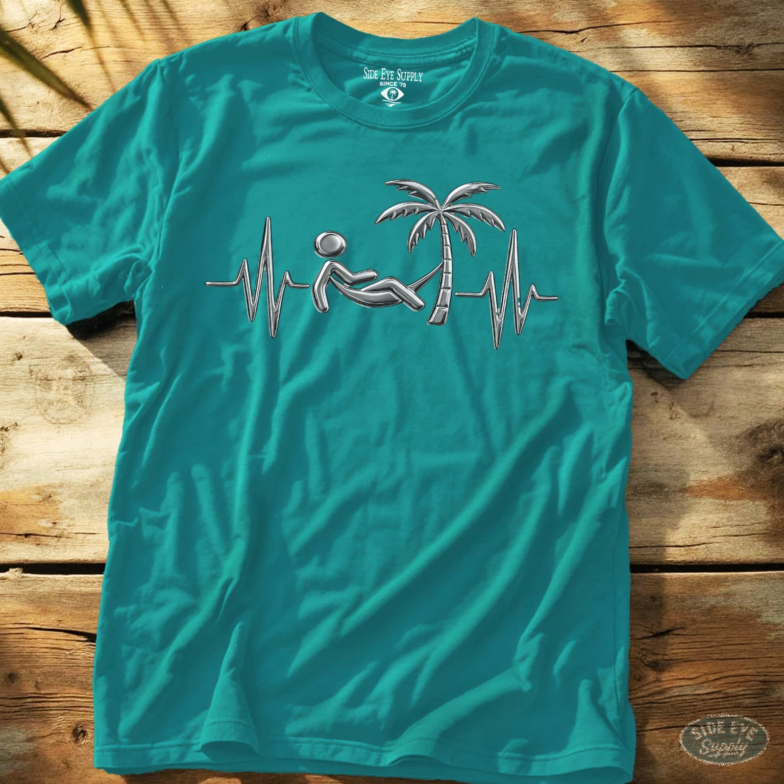 Relaxation Rhythm Tee Tropical Blue / S - by Side Eye Supply - Surf Beach Life Apparel