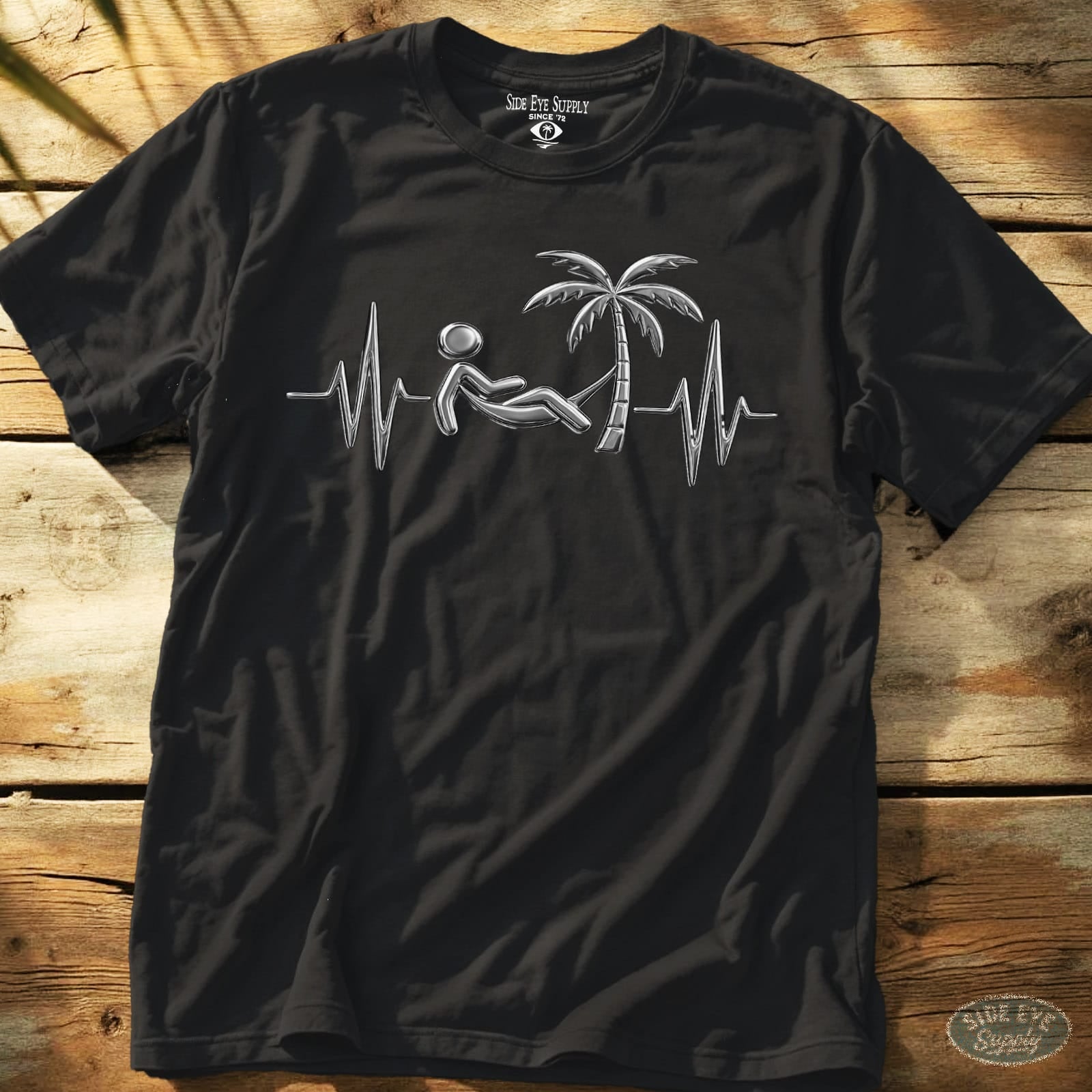 Relaxation Rhythm Tee Black / S - by Side Eye Supply - Surf Beach Life Apparel