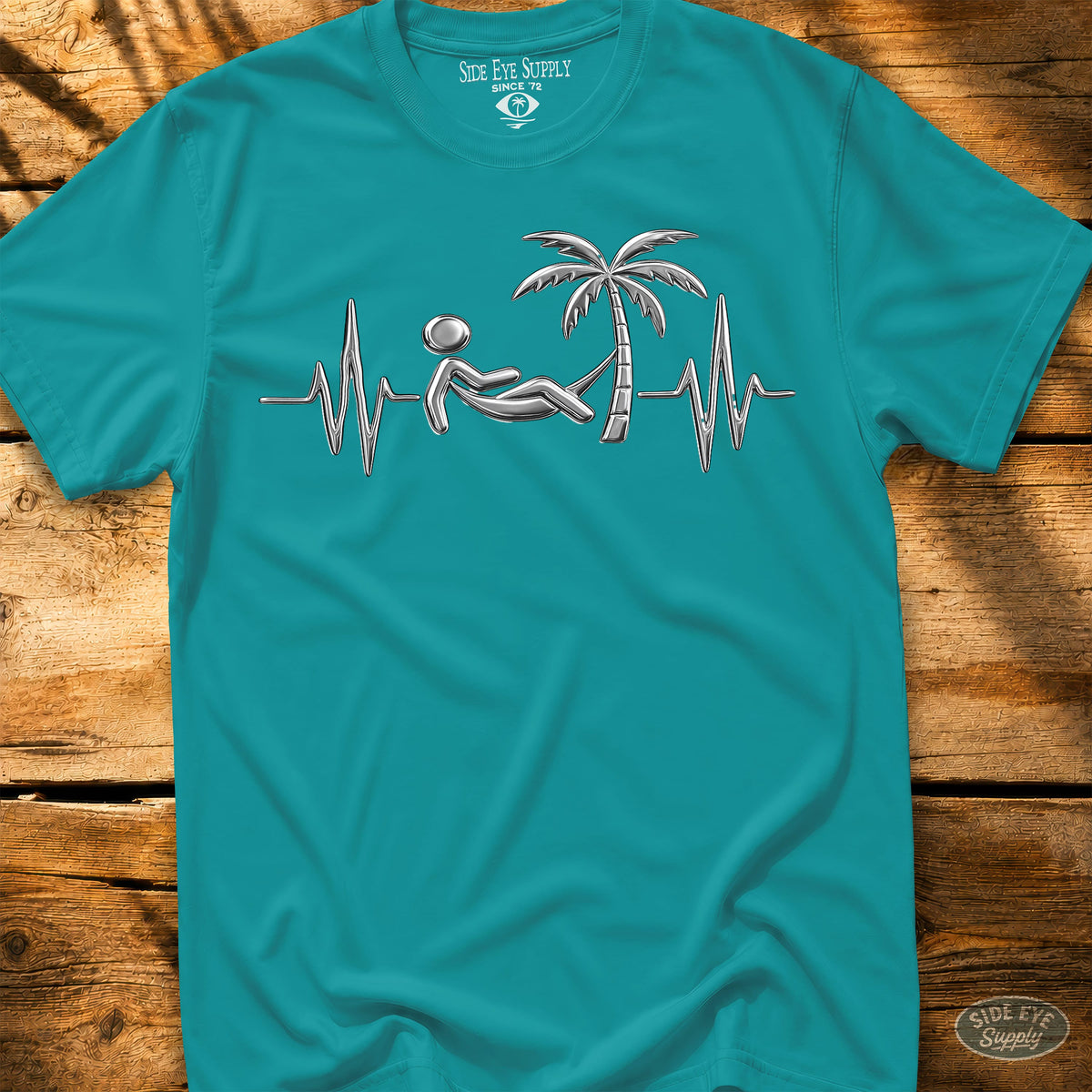Relaxation Rhythm Tee Tropical Blue / S - by Side Eye Supply - Surf Beach Life Apparel